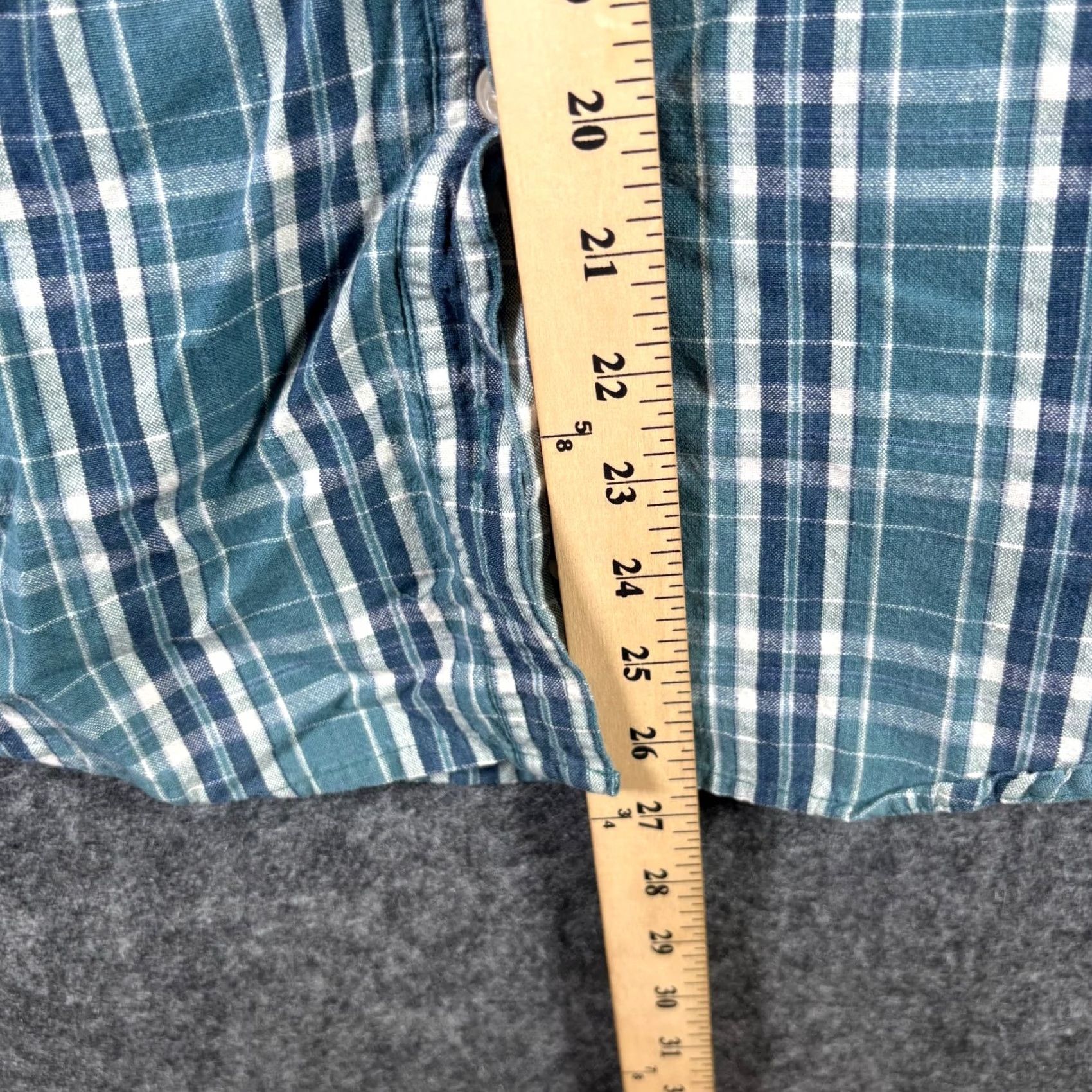 Vintage Mountain Trails Button-Down Shirt Women's M Blue Plaid Preppy Office Career Shirt Size S / US 4 / IT 40 - 3 Thumbnail
