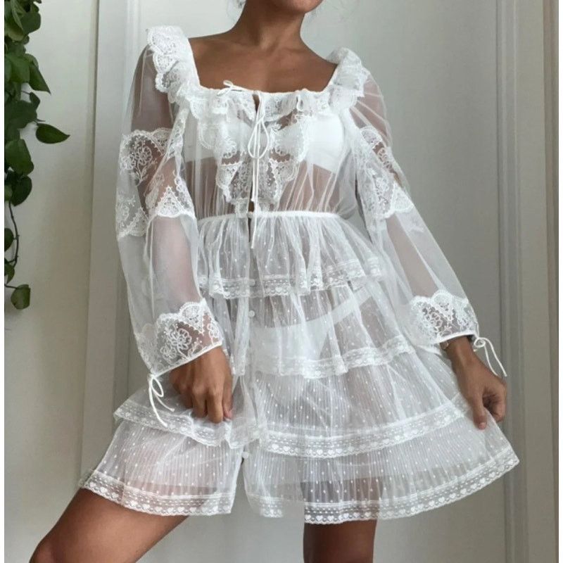 For Love & Lemons For Love & Lemons x Victorias Secrets Women Sheer Lace Dress Size 30" / US 8 / IT 44 - 1 Thumbnail