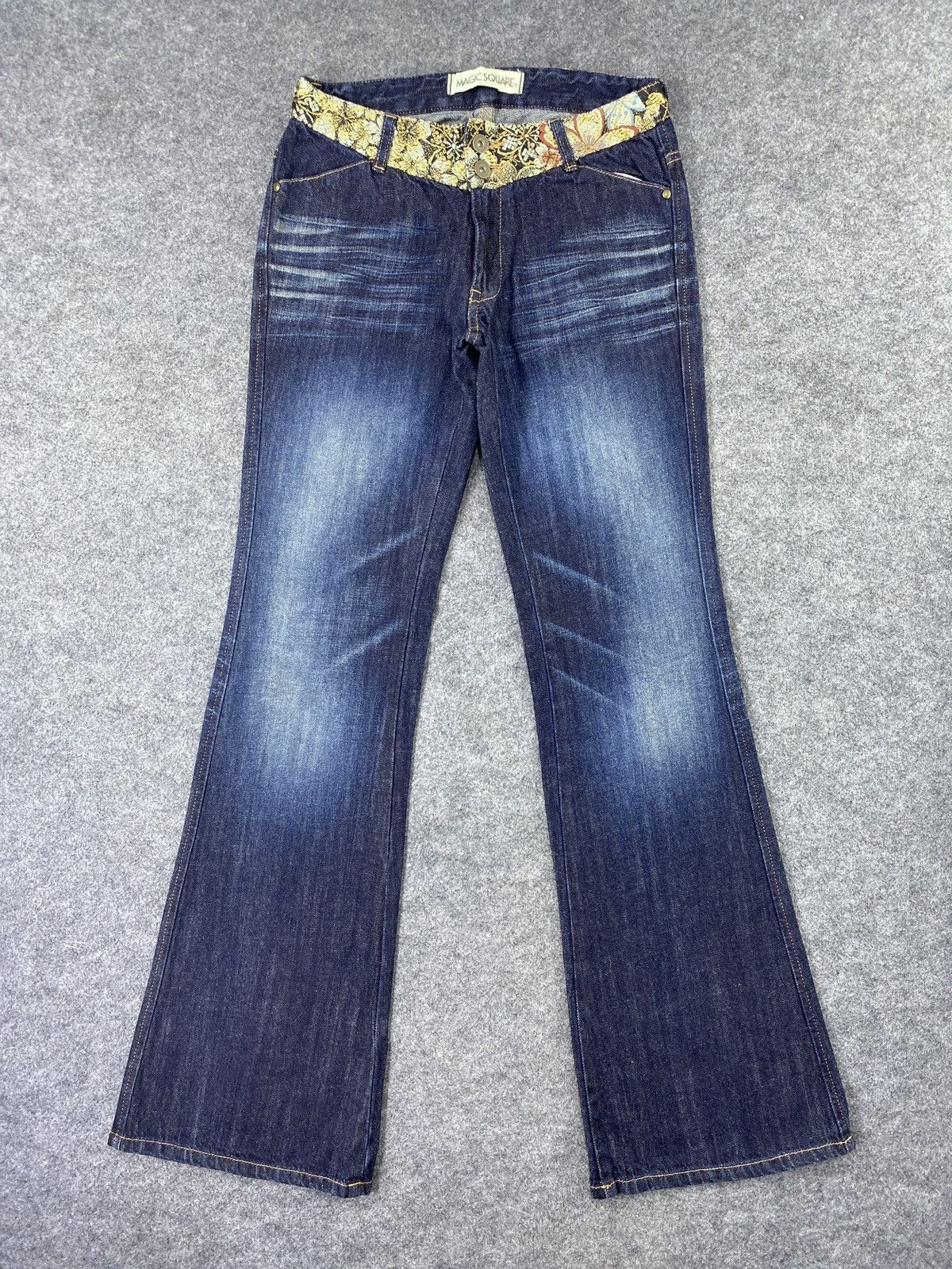 Japanese Brand × Jean Magic Square Bootcut Blue Wash Jeans - J1090 Size 28" / US 6 / IT 42 - 1 Thumbnail