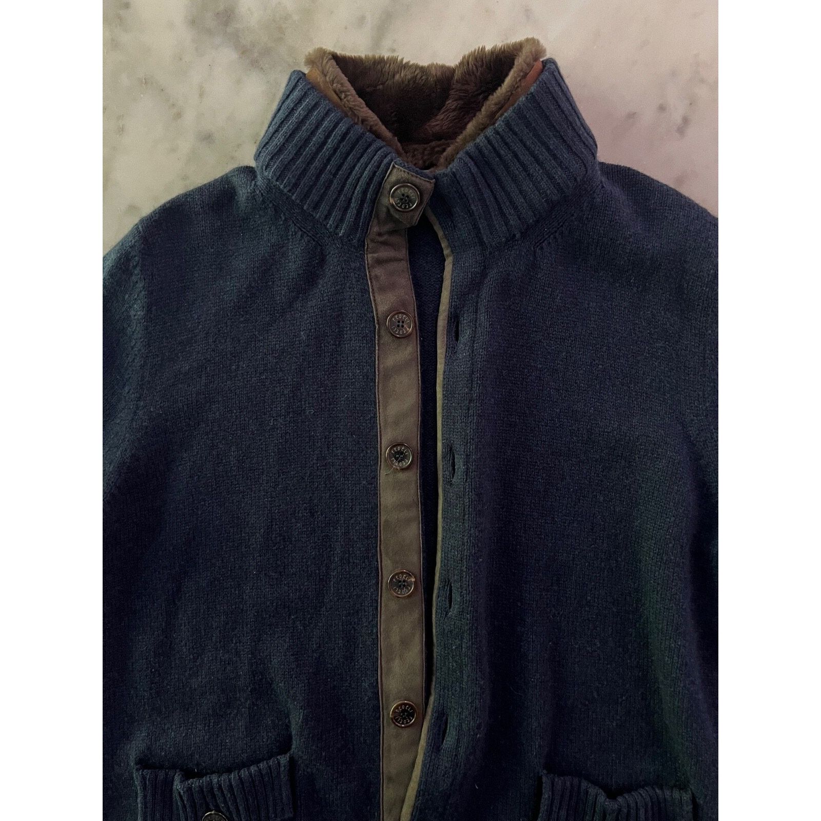 Fedeli $3000 Fedeli Cashmere Cardigan Castorino Fur Collar IT54 XL Size XL / US 12-14 / IT 48-50 - 2 Thumbnail