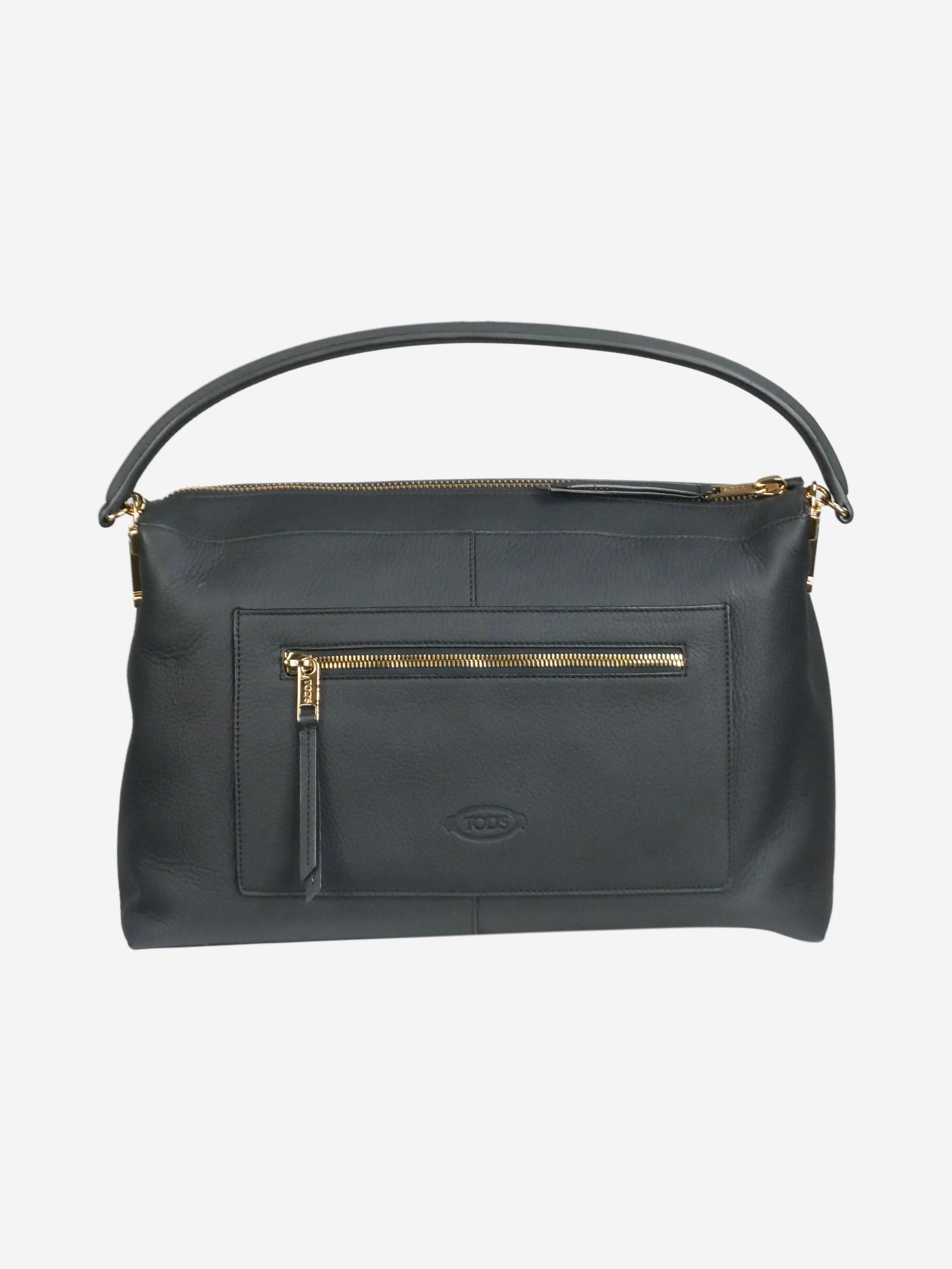 image of Tods Black Leather Shoulder Bag, Women's