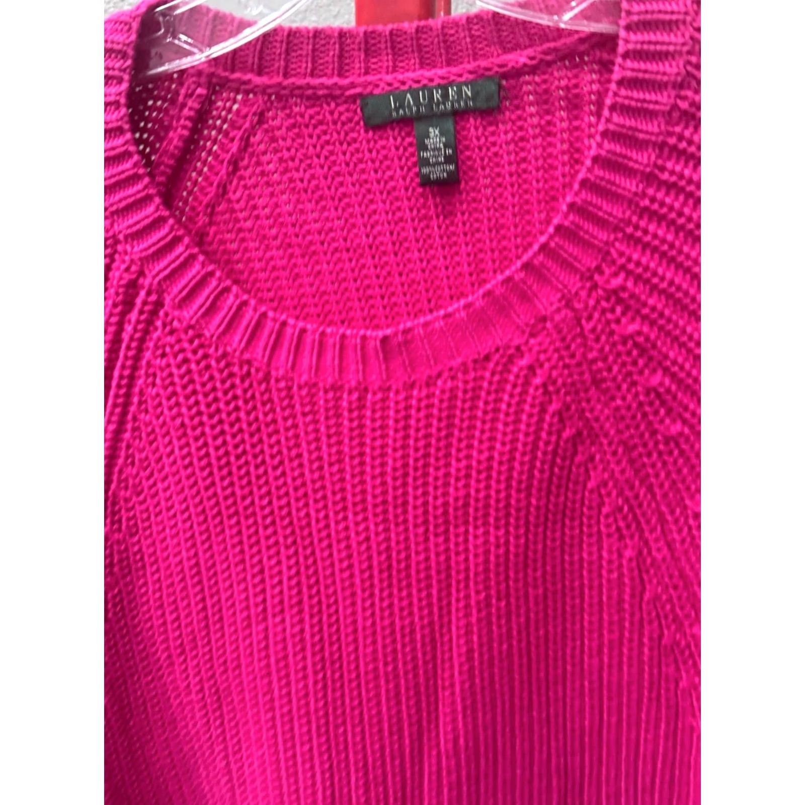 Ralph Lauren WOMEN'S Ralph Lauren Knit SWEATER 3XL Pink Solid Pullover Knit 3XL Womens Girls Mens Size XXL / US 16-18 / IT 52-54 - 3 Thumbnail