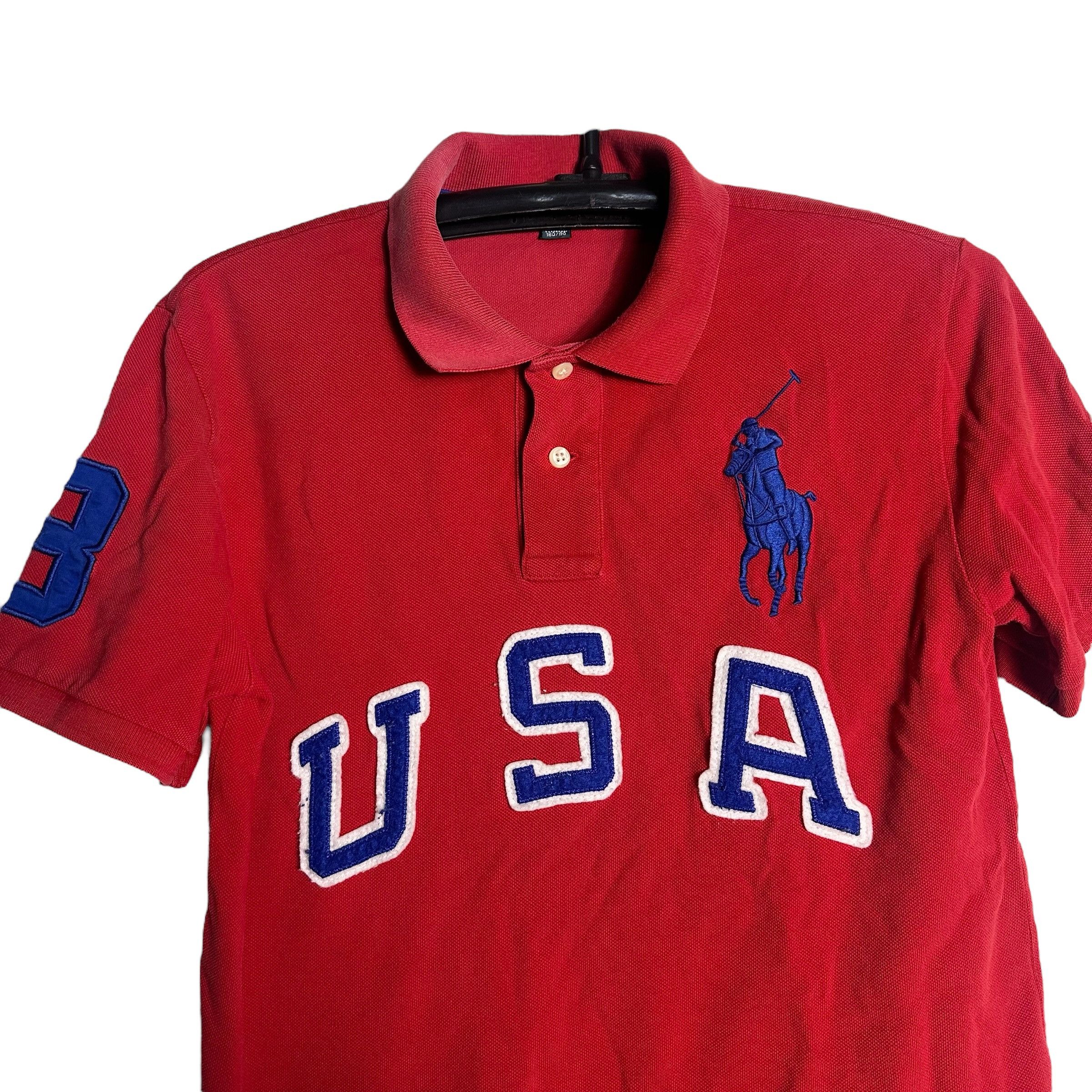Polo Ralph Lauren 🔥RARE🔥Vintage Polo Ralph Lauren USA #3 Chief Keef Boy Polo Size US L / EU 52-54 / 3 - 2 Thumbnail