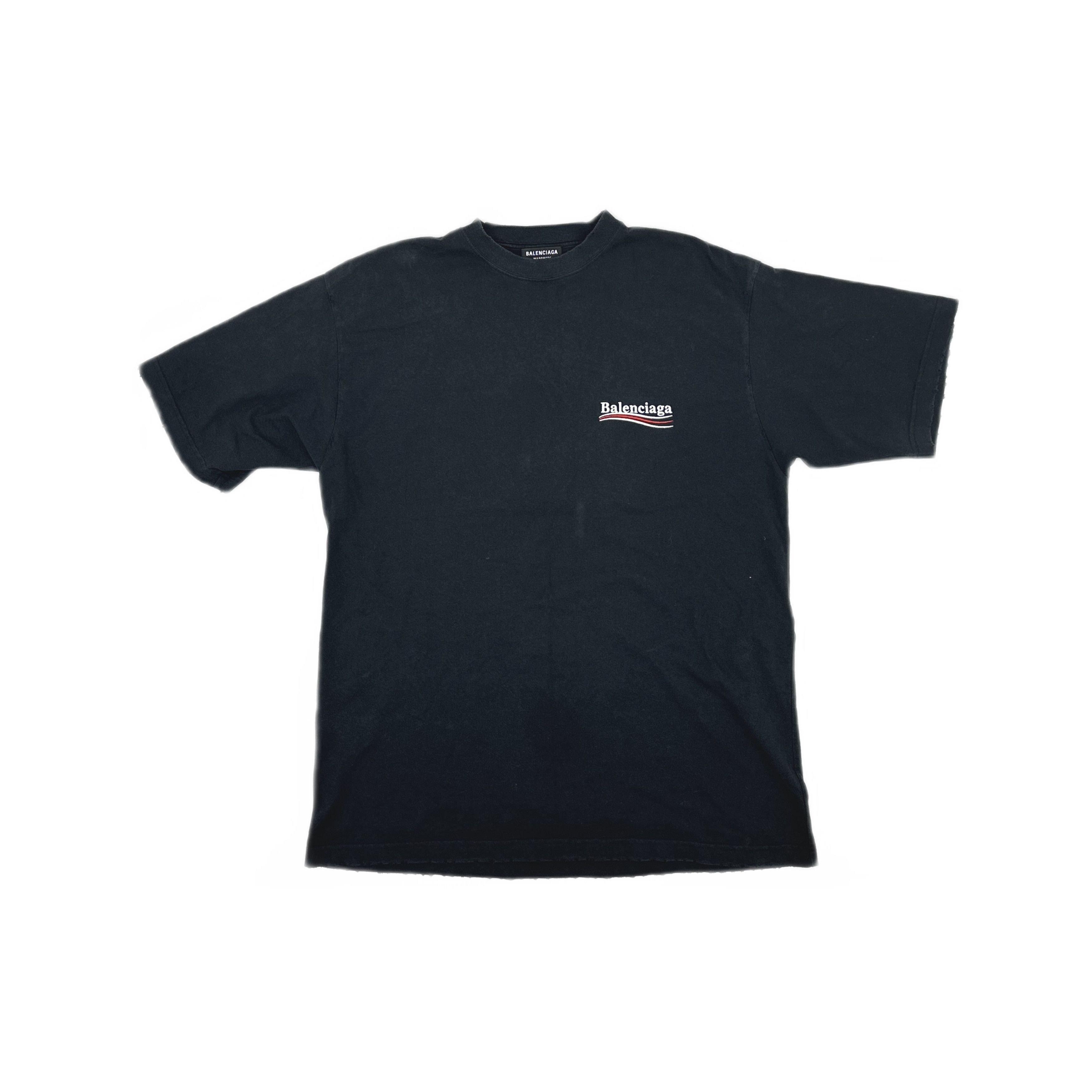 バレンシアガ BALENCIAGA ウェーブロゴ バックロゴ Tシャツ 黒 S Balenciaga Balenciaga wave T-shirt logo black oversized | Grailed