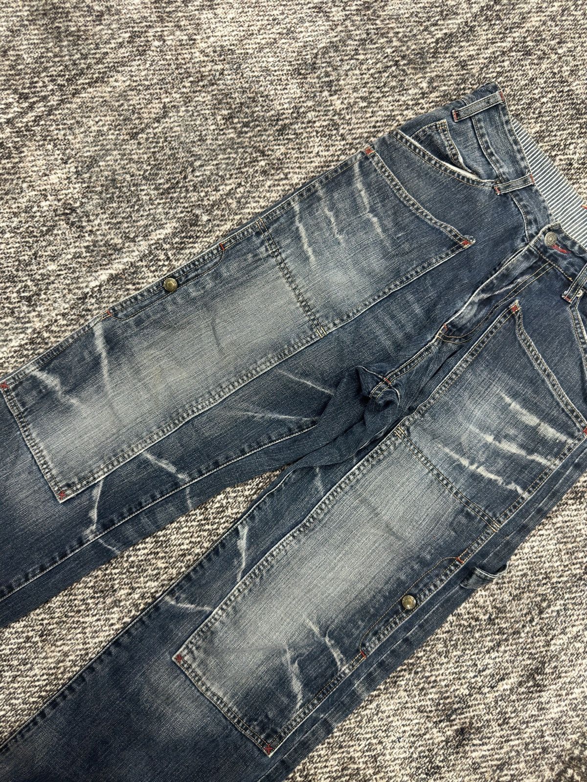 If Six Was Nine × Le Grande Bleu (L.G.B.) × PPFM Vintage Wide Jeans Baggy Multiple Pocket By PPFM Size US 30 / EU 46 - 3 Thumbnail