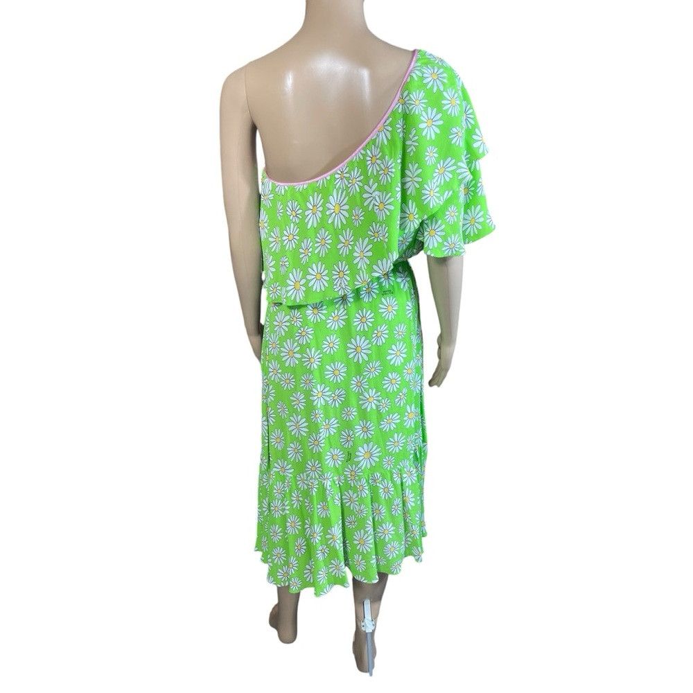 Moschino BOUTIQUE MOSCHINO One Shoulder Green Floral Dress Size 6 Size M / US 6-8 / IT 42-44 - 4 Thumbnail