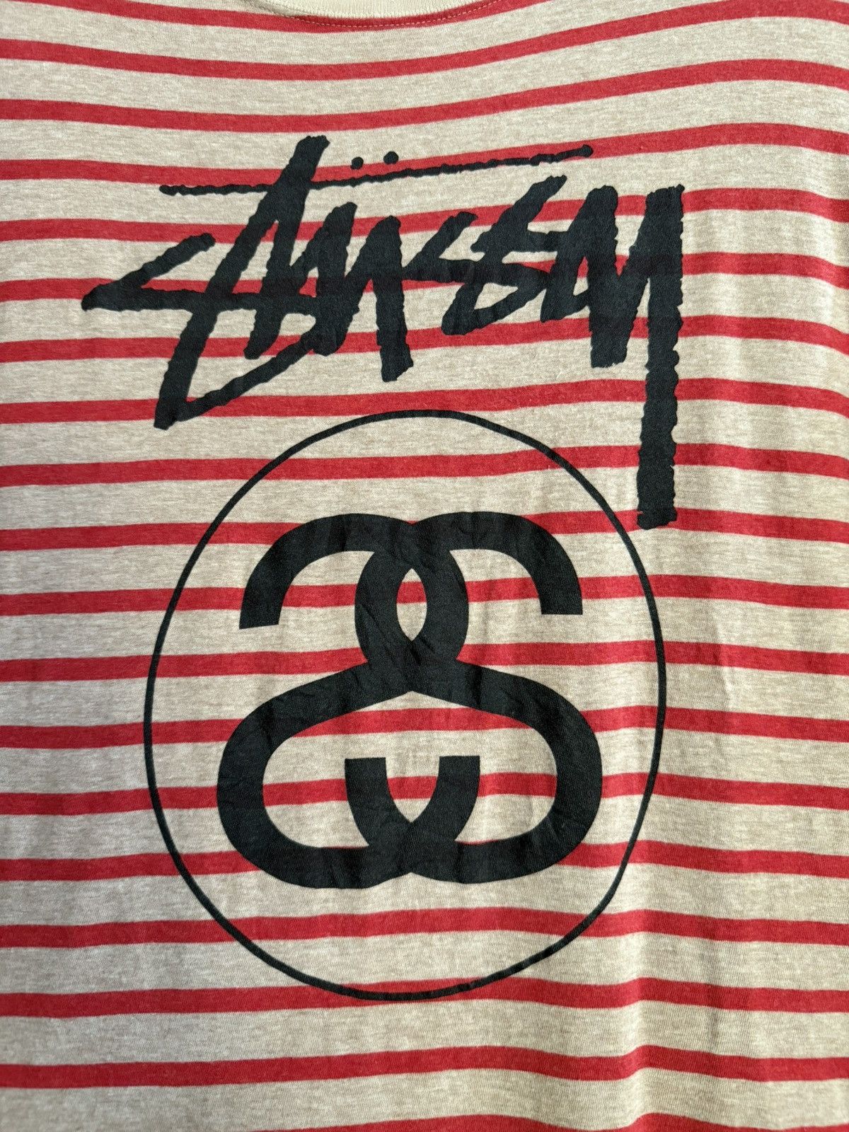 Stussy × Vintage Vintage Stussy Stripe 3Q Japan Grunge Tee Size US L / EU 52-54 / 3 - 2 Thumbnail