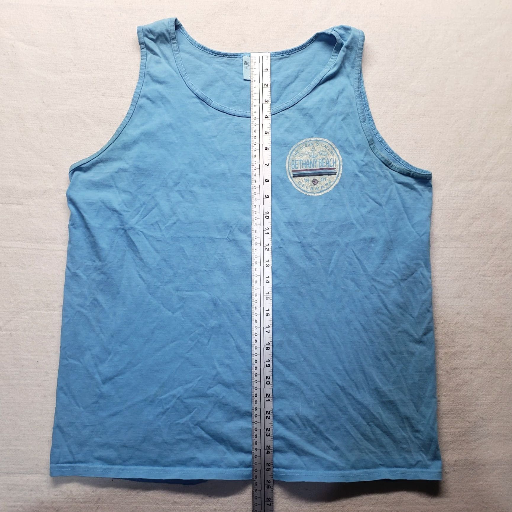 Vintage Bethany Beach Delaware DE Blue Tank Top Tee T-Shirt Adult Men's Size L Large Shirt Mens Blue Beach Graphic Tee 90s Size US L / EU 52-54 / 3 - 6 Thumbnail