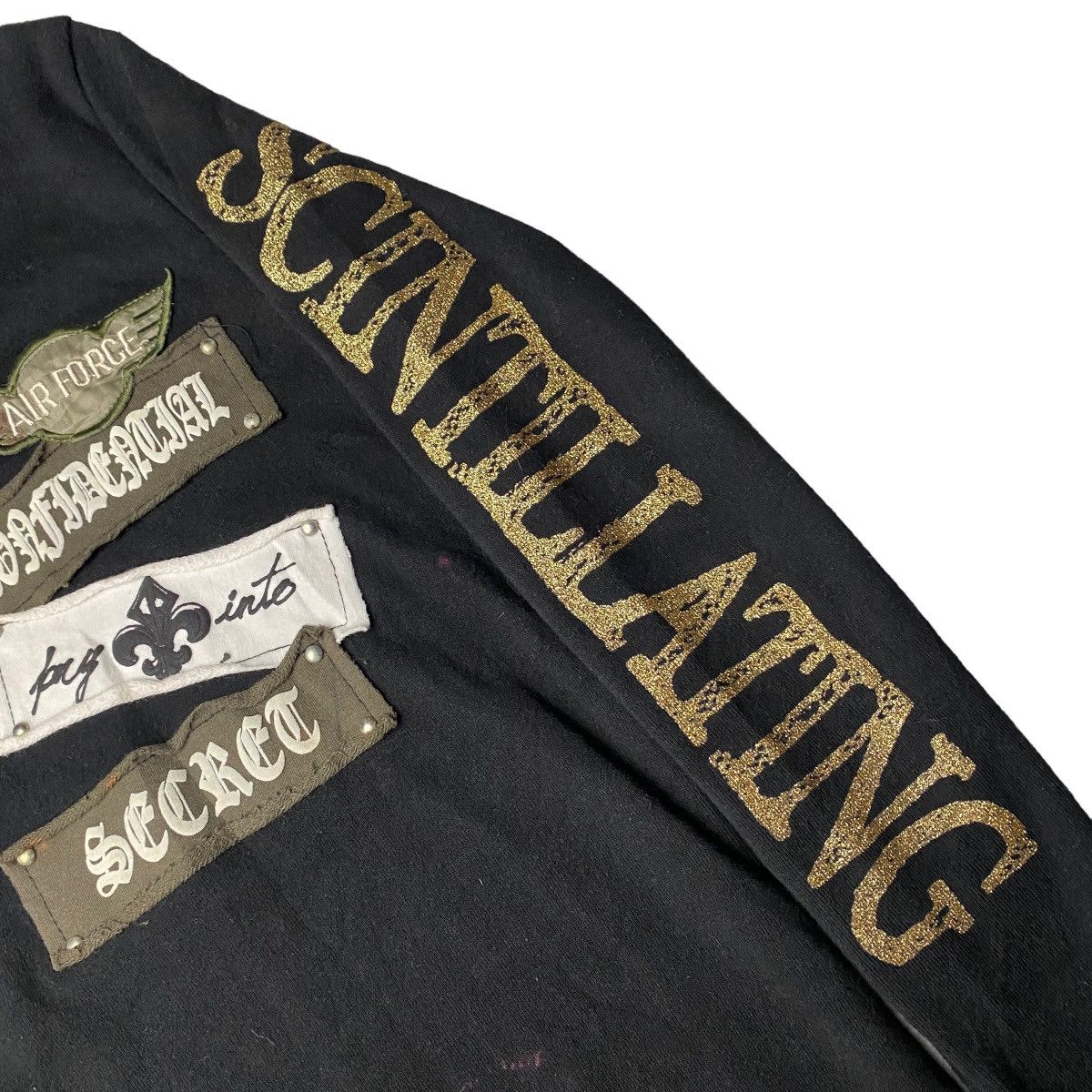 If Six Was Nine × Japanese Brand × Le Grande Bleu (L.G.B.) Japanese Studded Patchwork Poem Longsleeve Size US S / EU 44-46 / 1 - 3 Thumbnail