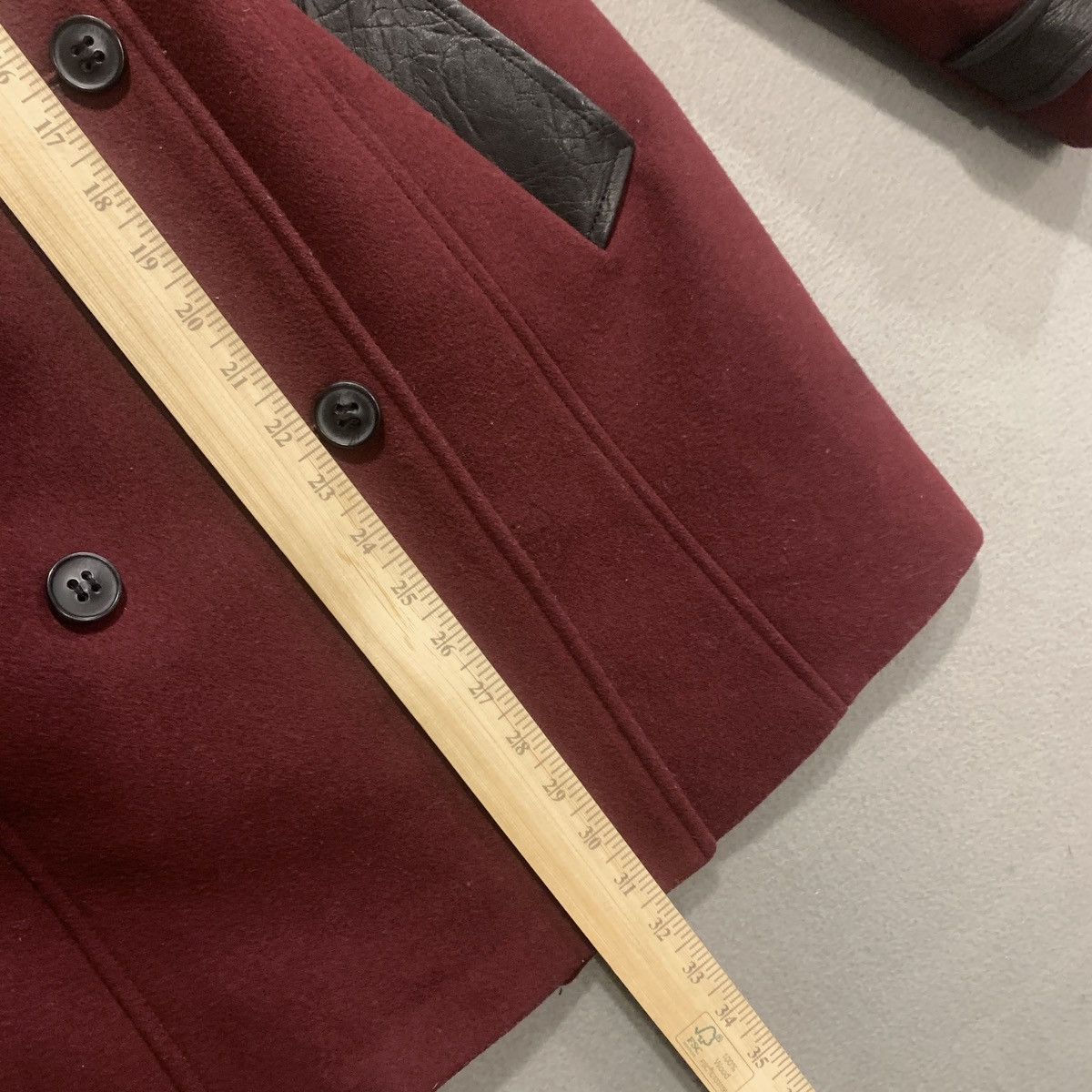 Mackage Mackage Pea Coat Wool Womans Size XS Burgundy Leather Accent Size XS / US 0-2 / IT 36-38 - 13 Thumbnail