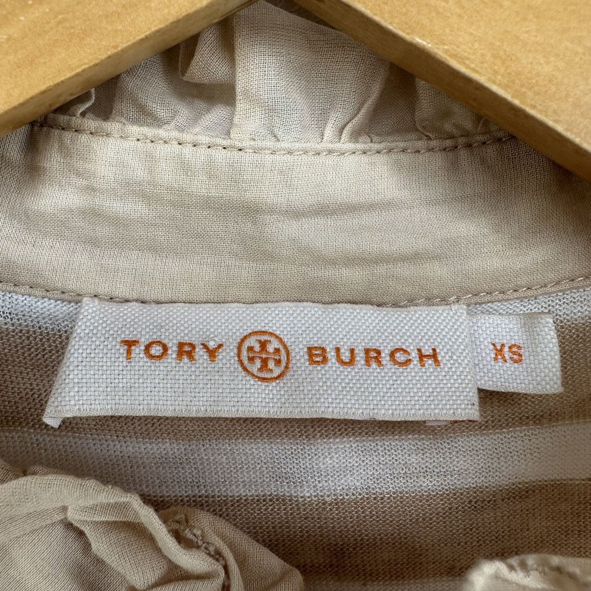 Tory Burch Tory Burch Laces Stripe Gold Button Up Size XS / US 0-2 / IT 36-38 - 6 Thumbnail