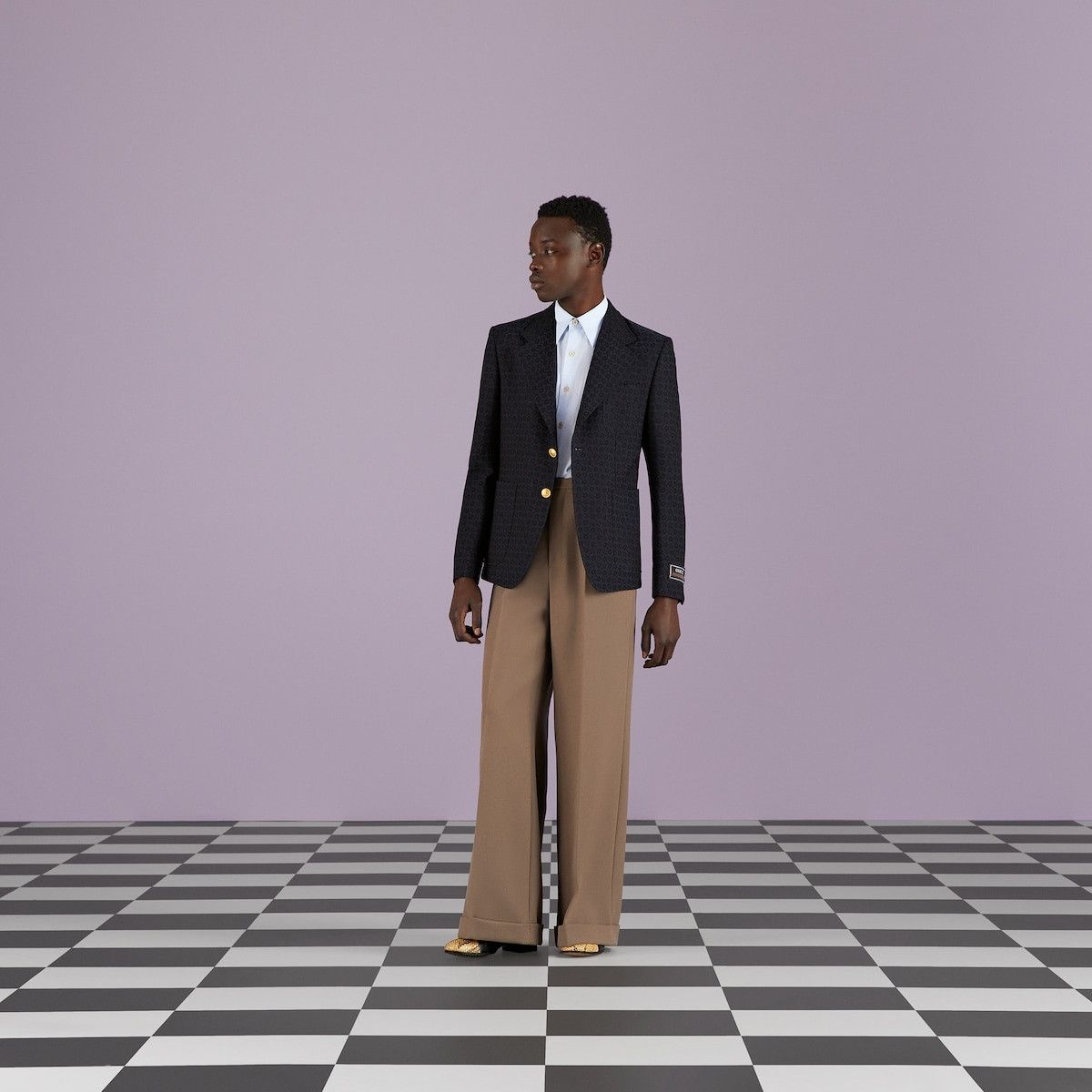 Gucci o1mt1gz0725 Horsebit Cotton Wool Formal Jacket in Dark Blue Size US M / EU 48-50 / 2 - 2 Thumbnail