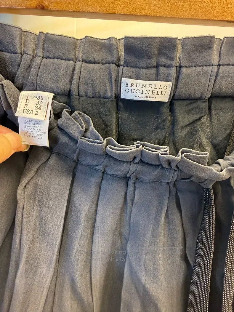 Brunello Cucinelli Brunello Cucinelli Studded Silk Skirt Size 25" / US 0 / IT 36 - 8 Thumbnail