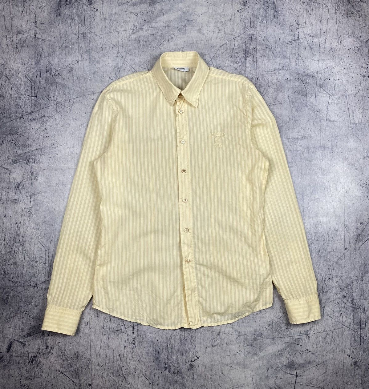 Moschino Moschino Jeans Striped Button Up Shirt Embroidered Logo Size US L / EU 52-54 / 3 - 2 Thumbnail
