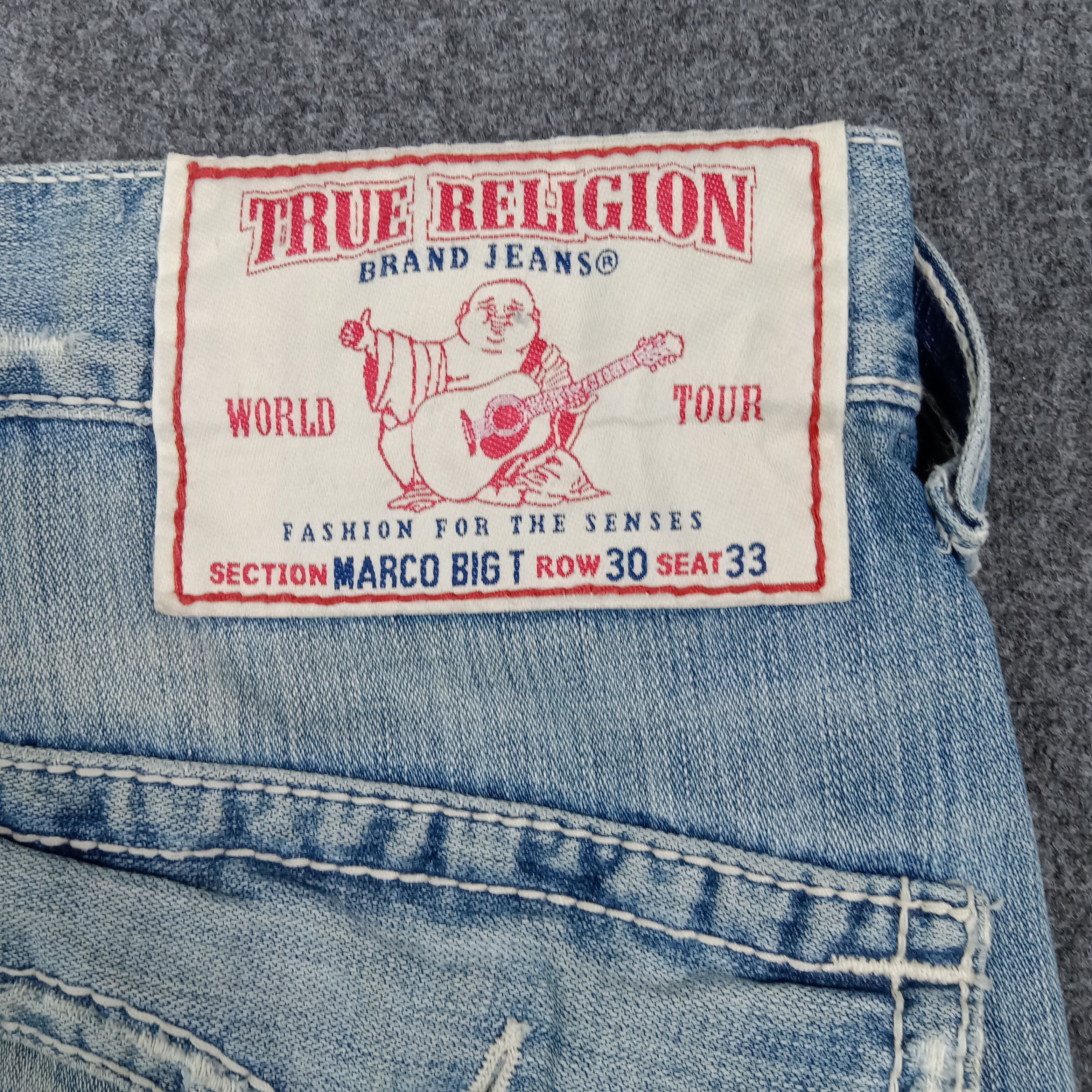 True Religion True Religion Marco Big T Distressed Jeans C272N13 Size US 33 - 9 Thumbnail