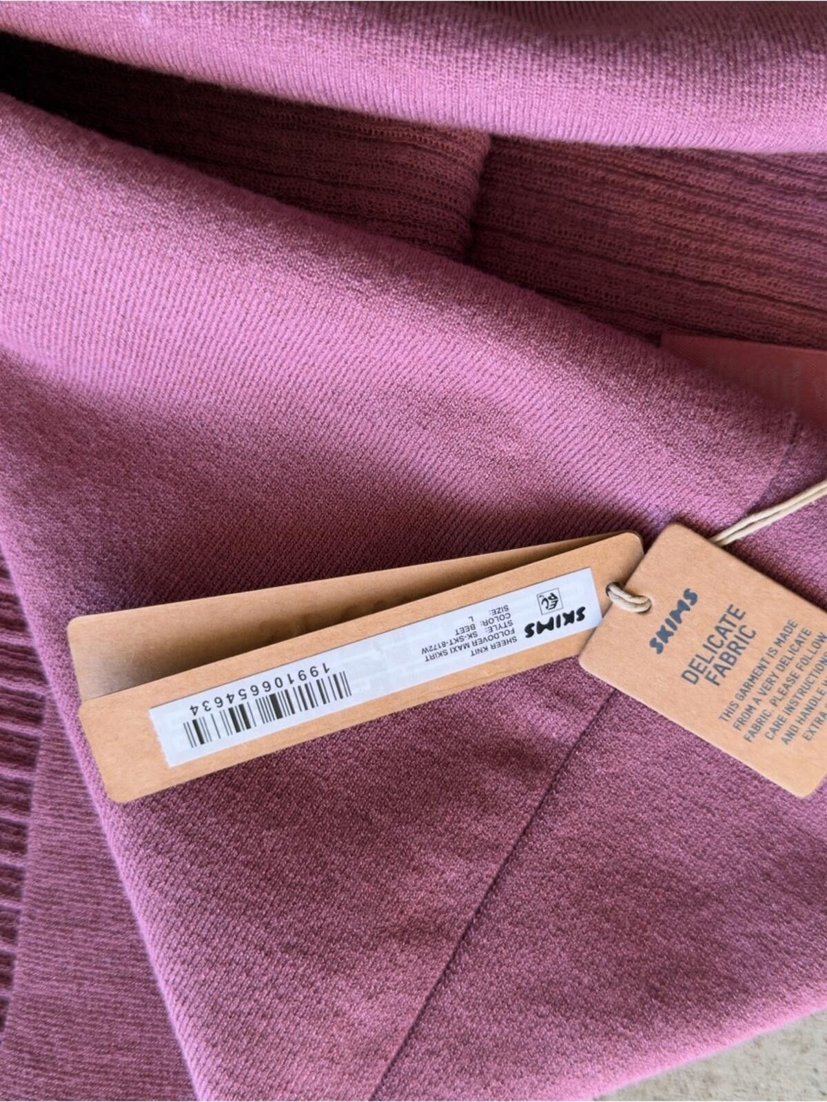 Swims SKIMS / Sheer Knit Foldover Long Skirt / Beet Size 36" / US 14 / IT 50 - 8 Thumbnail