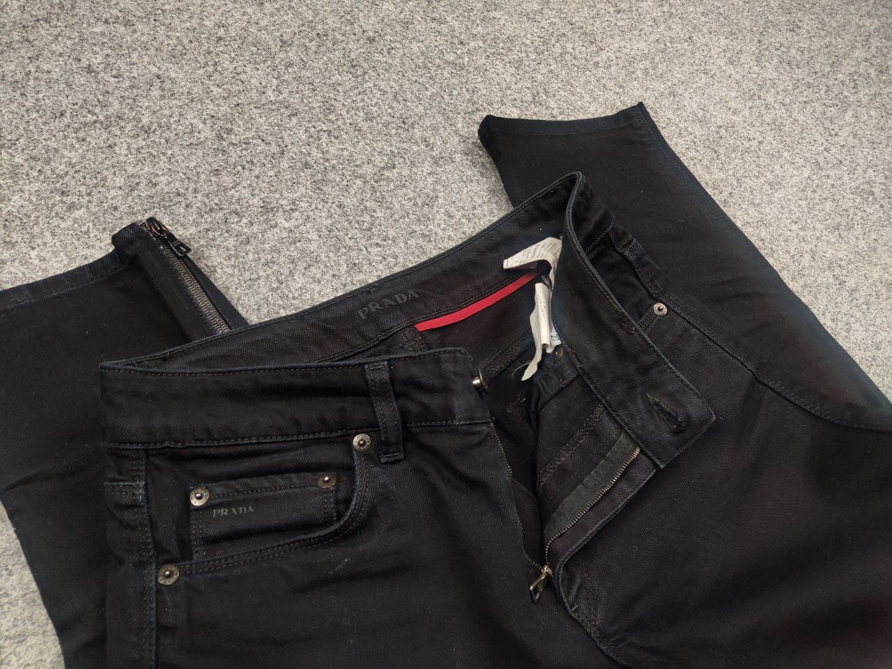 Prada Vintage Prada Crop Dark Blue Denim Womens Jeans Zipper Y2K Size 27" / US 4 / IT 40 - 13 Thumbnail