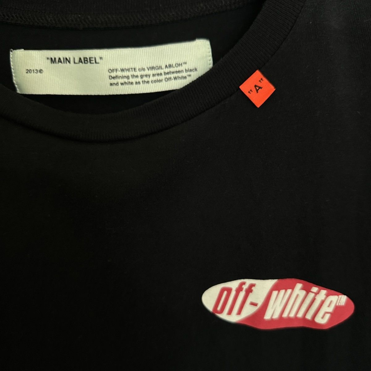 Off-White Men's Black & Red Oversized Split Logo T-shirt Size US S / EU 44-46 / 1 - 5 Thumbnail