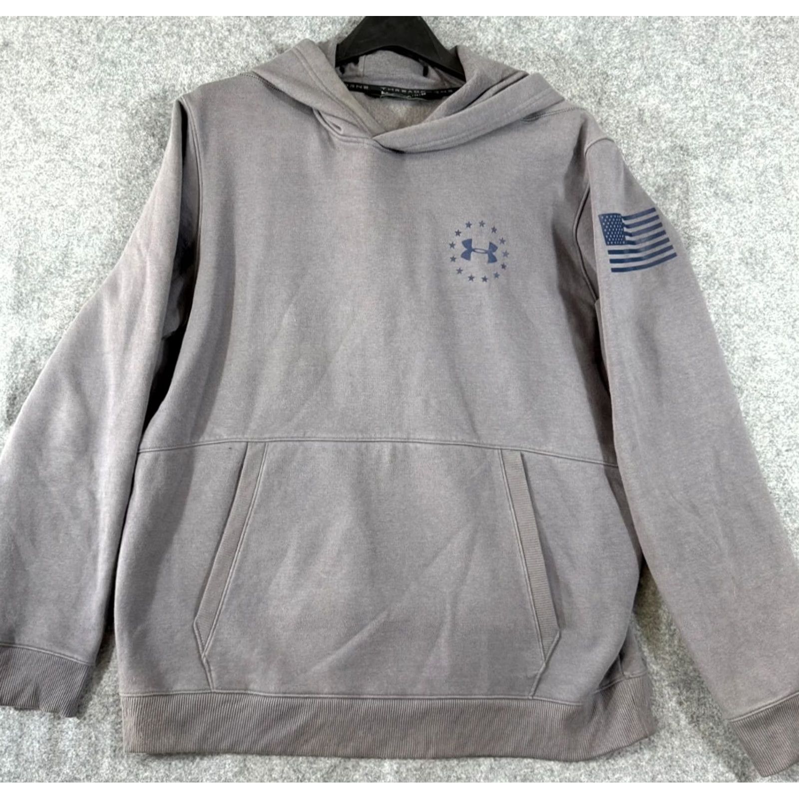 Under Armour Under Armour Hoodie Mens XL Gray Loose Threadborne Kangaroo Pocket Logo Breathable Pockets Pullover - 3.0 Size US XL / EU 56 / 4 - 2 Thumbnail
