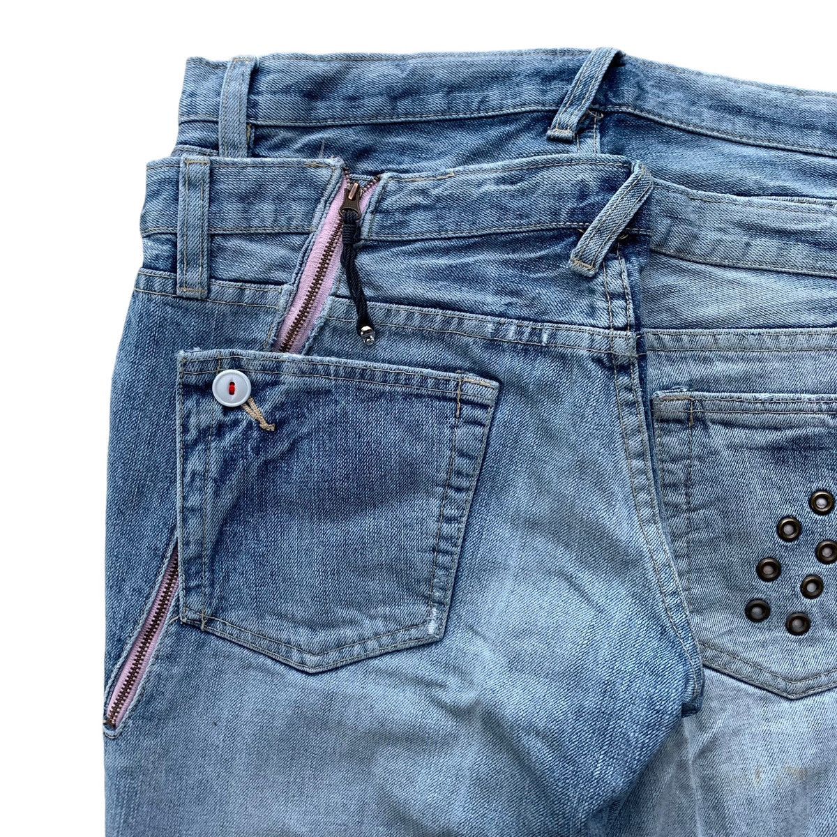PPFM Rare PPFM Japanese Double Waist Studded Punk Denim Jeans Size US 31 - 8 Thumbnail