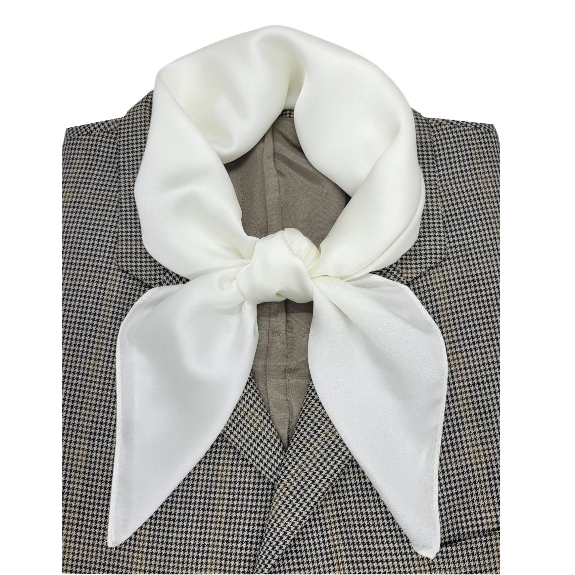 Other ✨✨Elegant Bandana Square Silky Scarf White Solid Soft Wrap V Size ONE SIZE - 1 Thumbnail