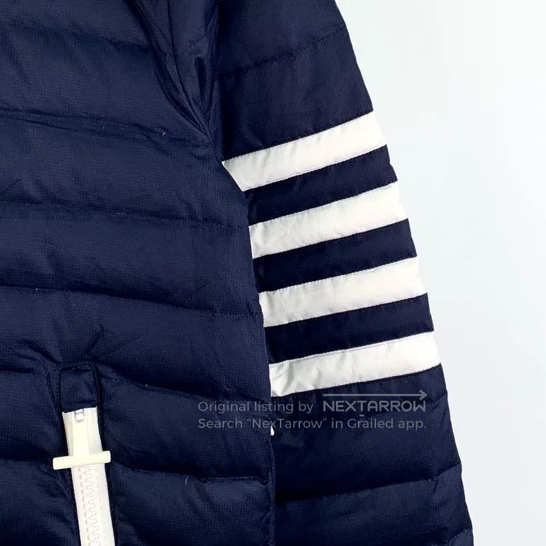 Thom Browne Thom Browne Classic dark blue four-row hooded zipper long- Size US L / EU 52-54 / 3 - 4 Thumbnail