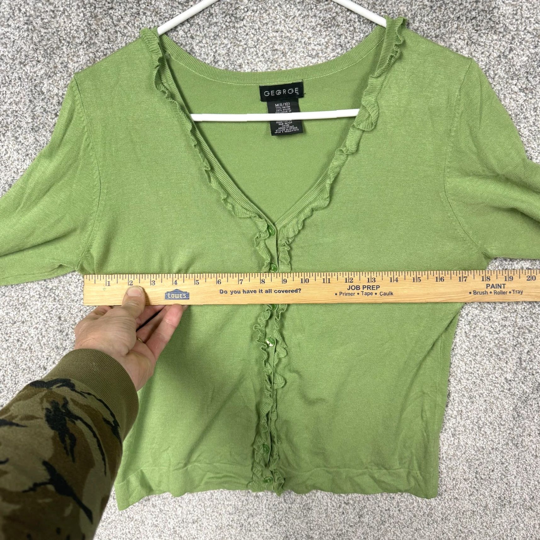 George Forest Fairy Cardigan M Ruffle Layering Coconut Girl Librarian Chic Indie Sleaze Size M / US 6-8 / IT 42-44 - 4 Thumbnail