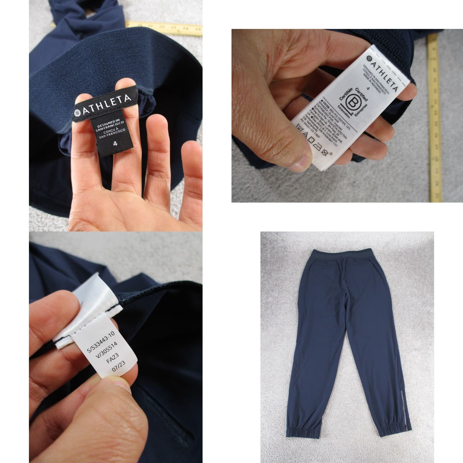 Athleta Athleta Joggers 4 Brookyln Heights High Rise Navy Blue Lightweight Pants Womens Size 27" / US 4 / IT 40 - 8 Thumbnail