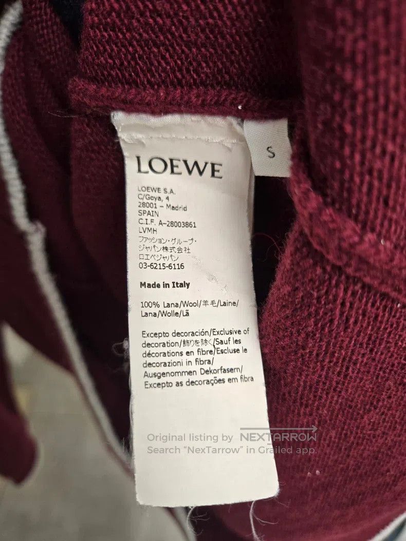Loewe Loewe Burgundy wool cardigan Size S / US 4 / IT 40 - 6 Thumbnail