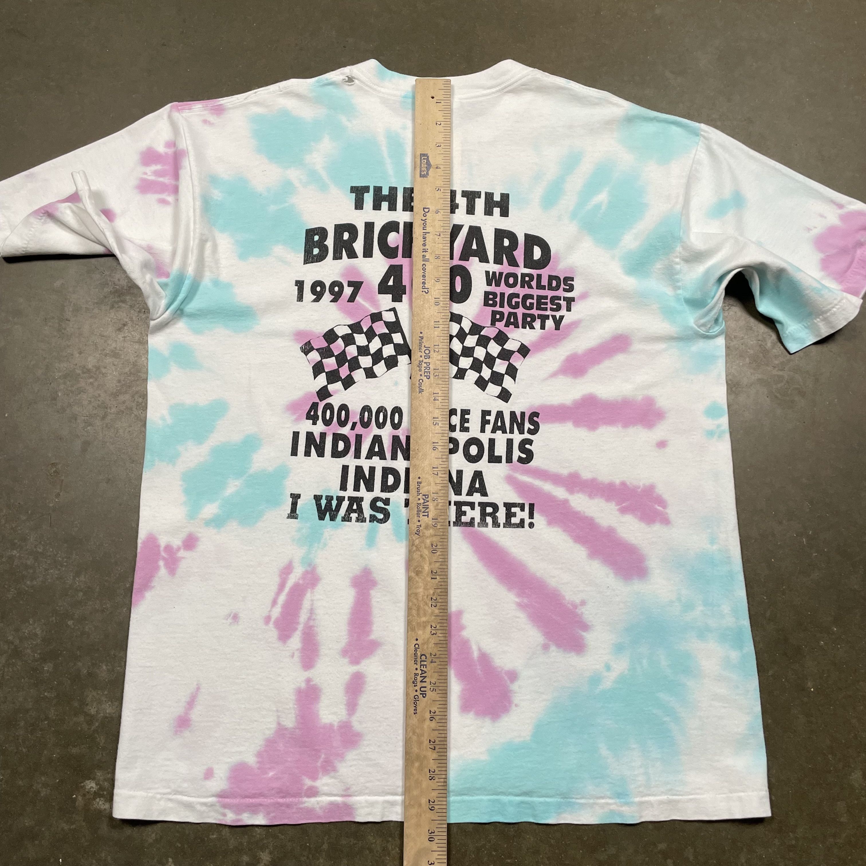 NASCAR × Vintage Vintage 90s Tie Dye Nascar Tshirt Brickyard 400 Drinking Size US XL / EU 56 / 4 - 10 Thumbnail