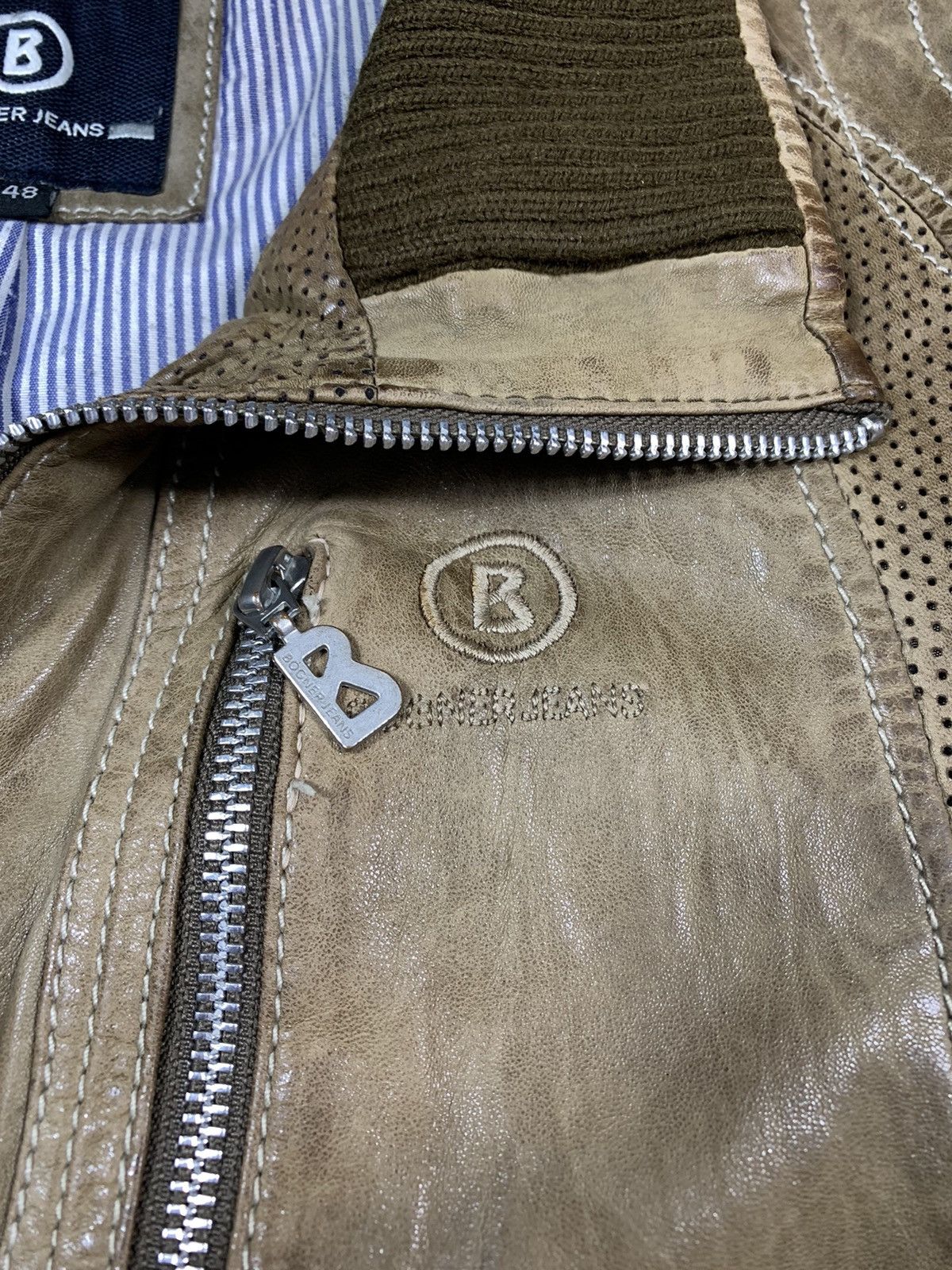 Bogner × Leather × Vintage Vintage Y2K Bogner Leather aviator flight Jacket military 48 Size US M / EU 48-50 / 2 - 6 Thumbnail
