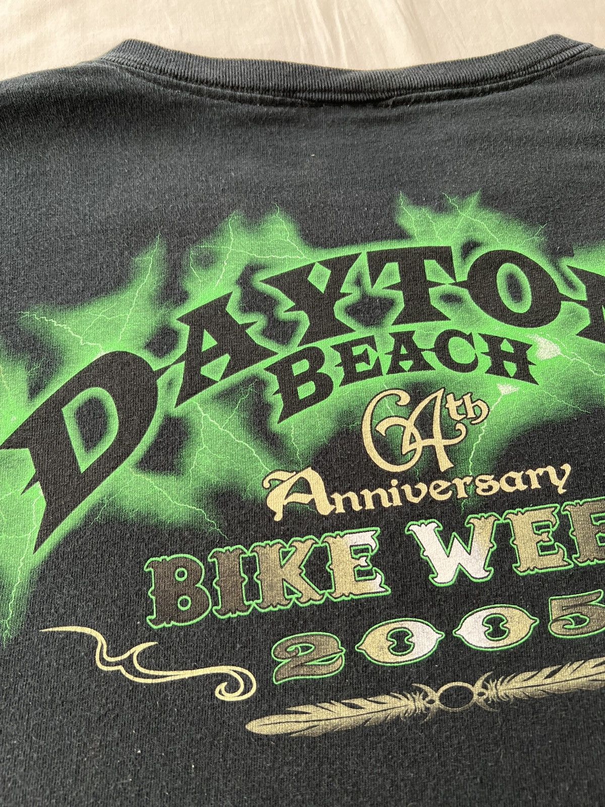 Vintage Vintage 2005 Bike Week Daytona Beach Skeleton Flame Fire Size US XXL / EU 58 / 5 - 17 Thumbnail