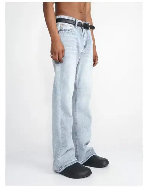 image of Vintage Faded Washed Yuppie Flared Jeans in Blue Fade, Men's (Size 30)