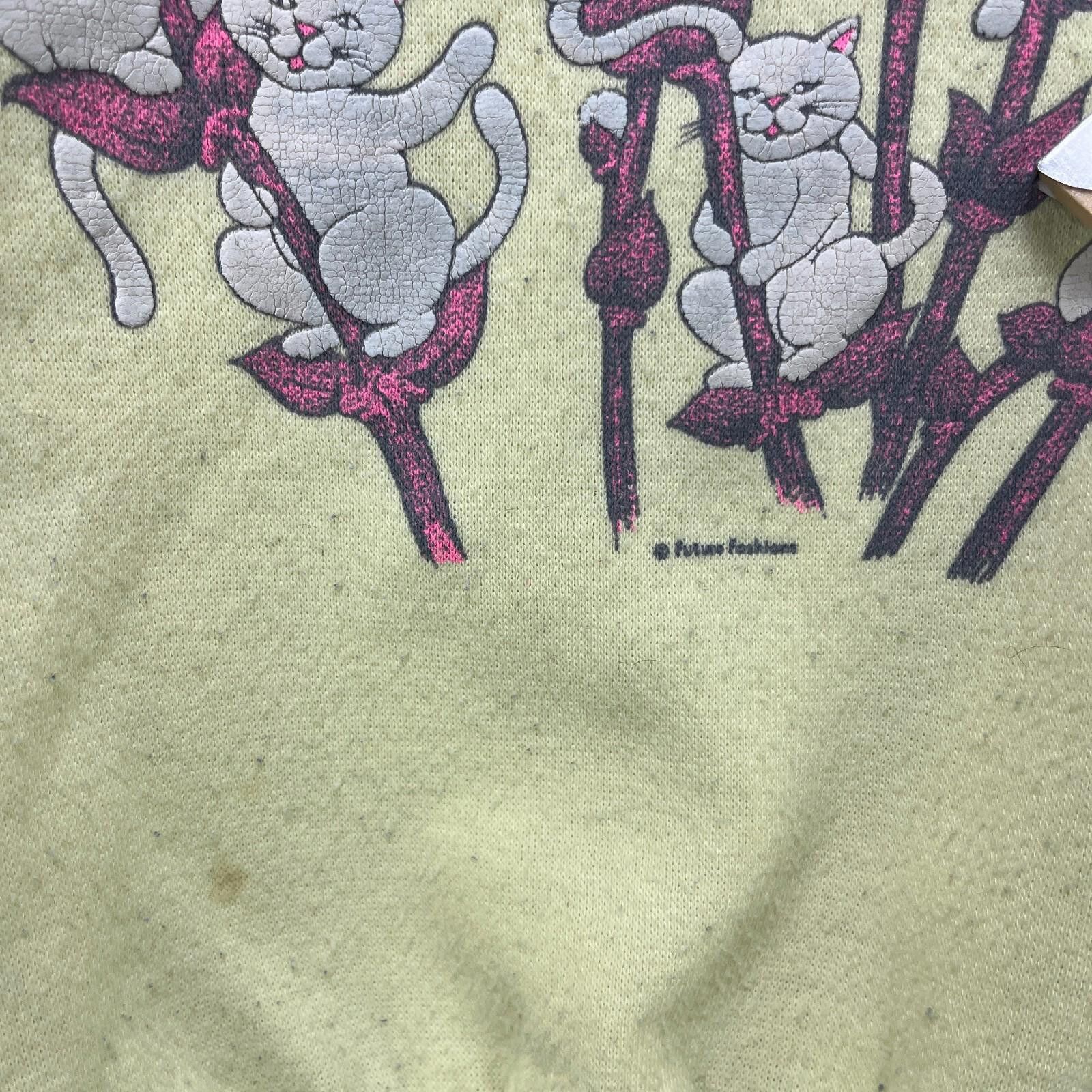 Vintage Vintage 90s Cat Art Cute Animal Nature Sweatshirt Large Size US L / EU 52-54 / 3 - 6 Thumbnail