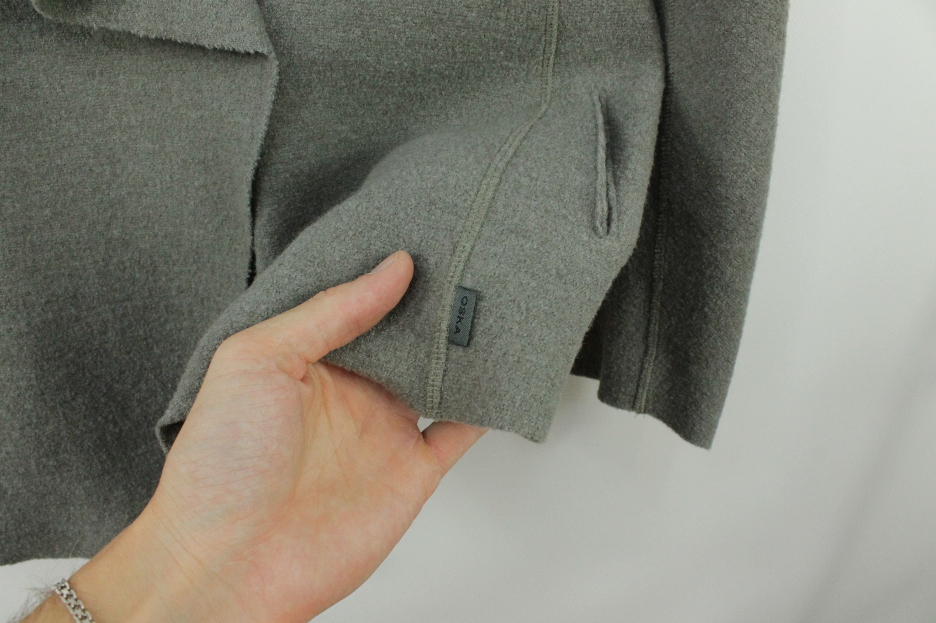 OSKA OSKA Gray Boiled Wool Jacket Regular 2 Women's Size M / US 6-8 / IT 42-44 - 4 Thumbnail