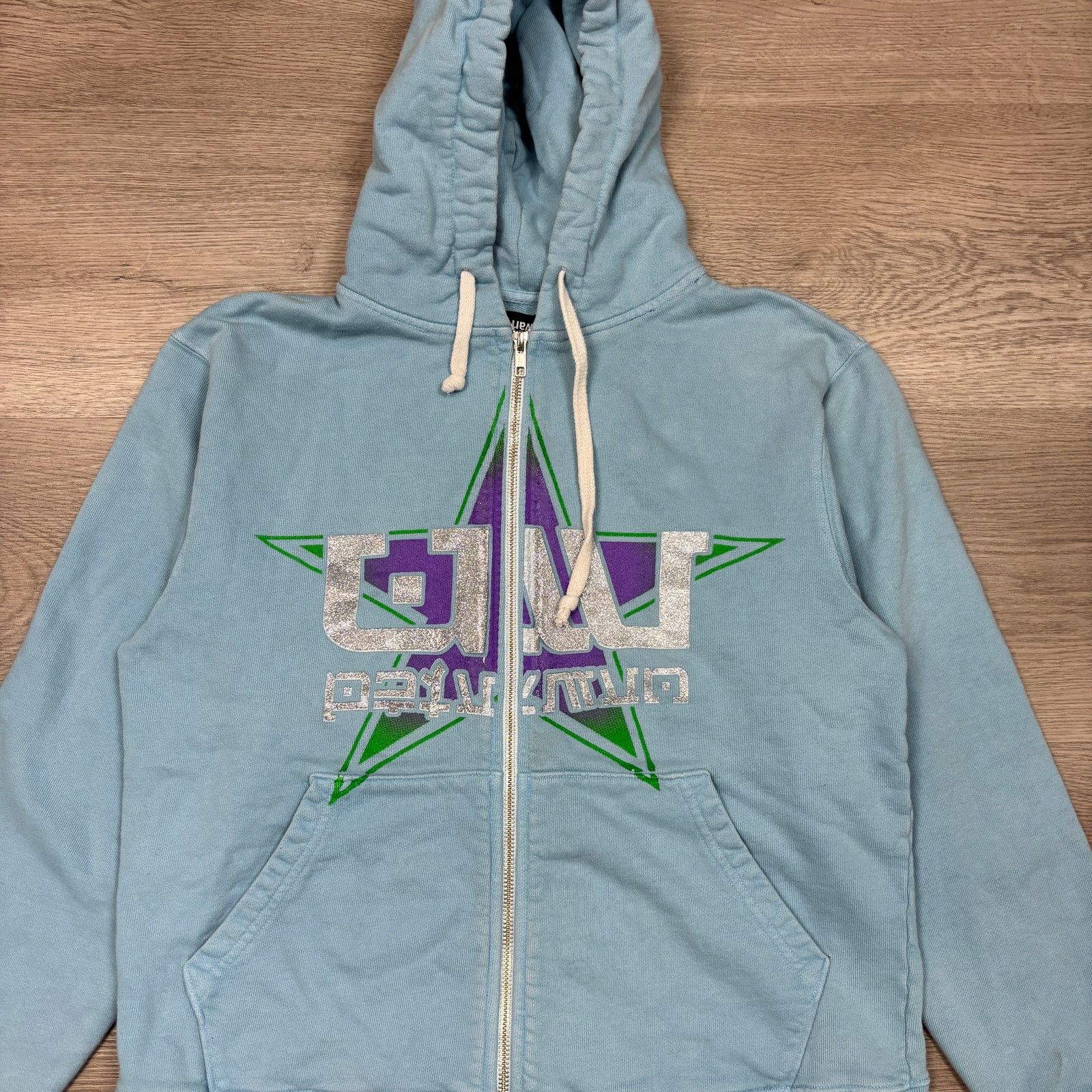 Unwanted Unwanted Star Glitter Blue Full Zip Hoodie Men's Medium Size US M / EU 48-50 / 2 - 2 Thumbnail