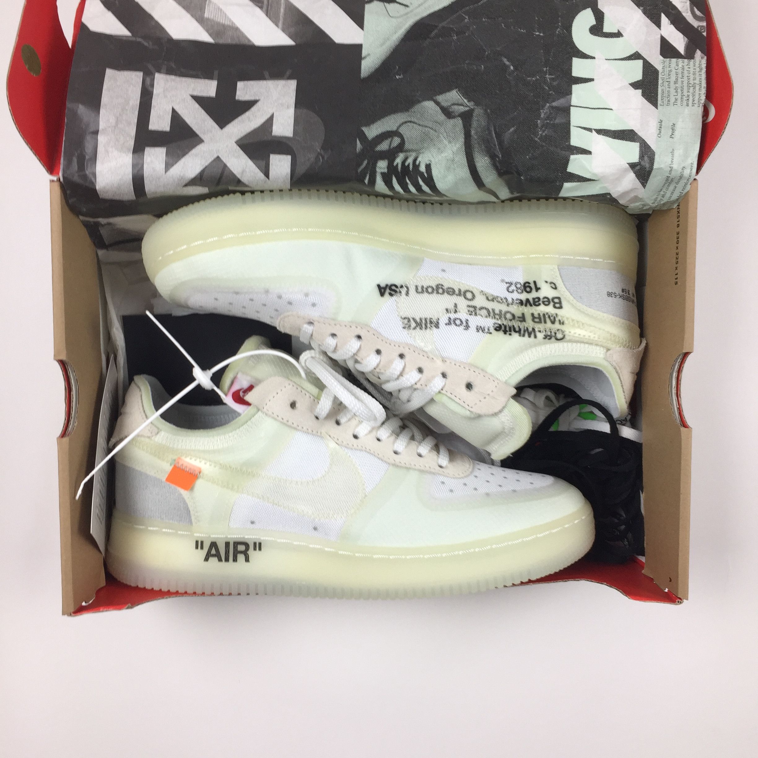 Nike NIKE x OFF-WHITE VIRGIL ABLOH AIR FORCE 1 WHITE Size US 9.5 / EU 42-43 - 4 Thumbnail