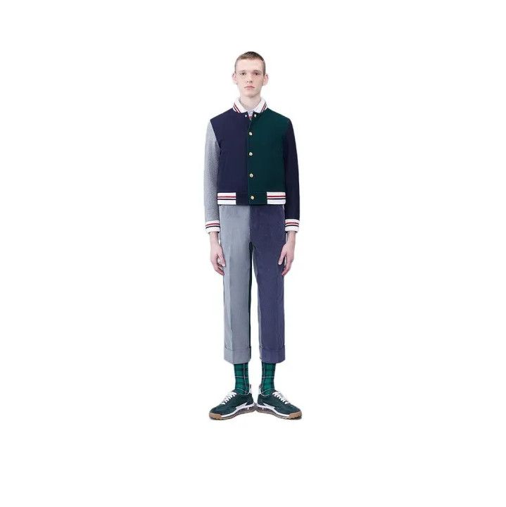 Thom Browne Thom Browne Color Block Knit Jacket for Men Size US S / EU 44-46 / 1 - 1 Thumbnail