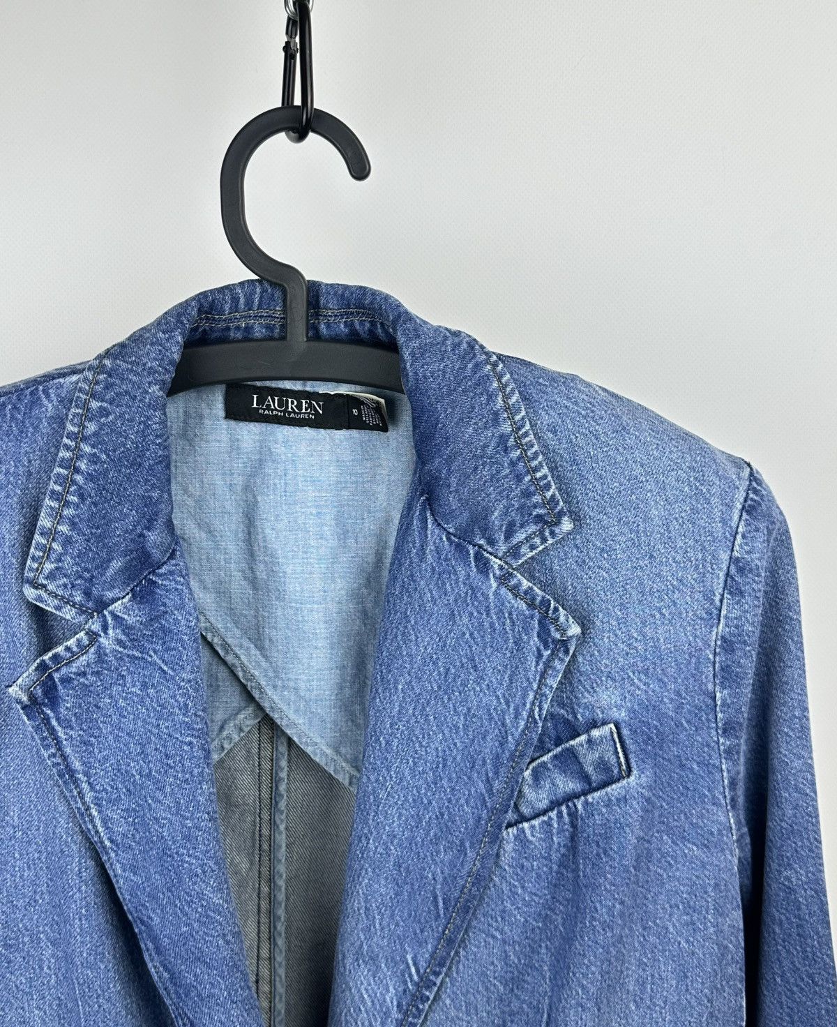 Polo Ralph Lauren Lauren Ralph Lauren City Blue Denim Blazer Jacket Size 10 Size M / US 6-8 / IT 42-44 - 2 Thumbnail