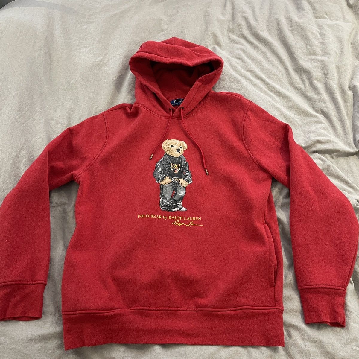 image of Polo Ralph Lauren Polo Bear Lunar New Year Hoodie in Red, Men's (Size Large)