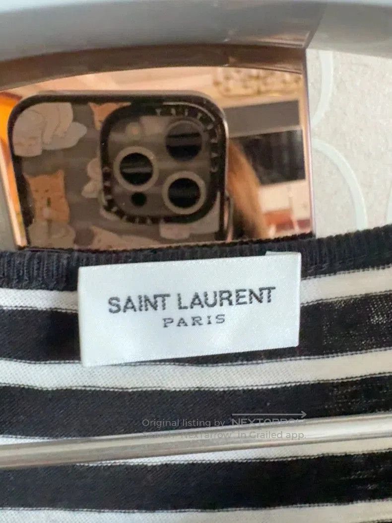 Saint Laurent Paris YSL Black White Stripe Short Sleeve T. Size US S / EU 44-46 / 1 - 2 Thumbnail