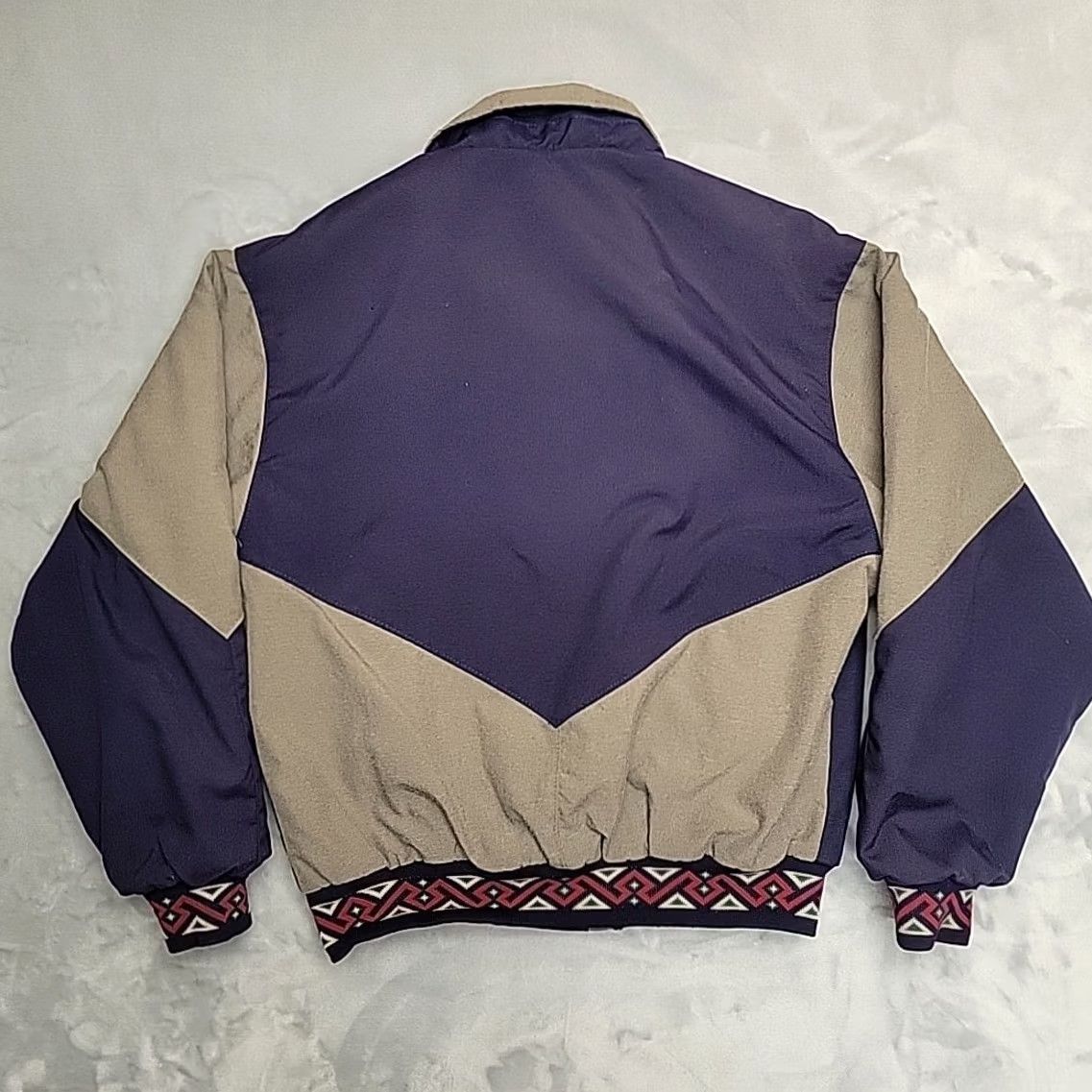 Vintage VINTAGE Cripple Creek Jacket Mens L Navy Aztec Western Wear Made in USA Jacket Bomber Navy Blue Nylon Zip Long Sleeve Casual Mens 90s Western Size US L / EU 52-54 / 3 - 7 Thumbnail