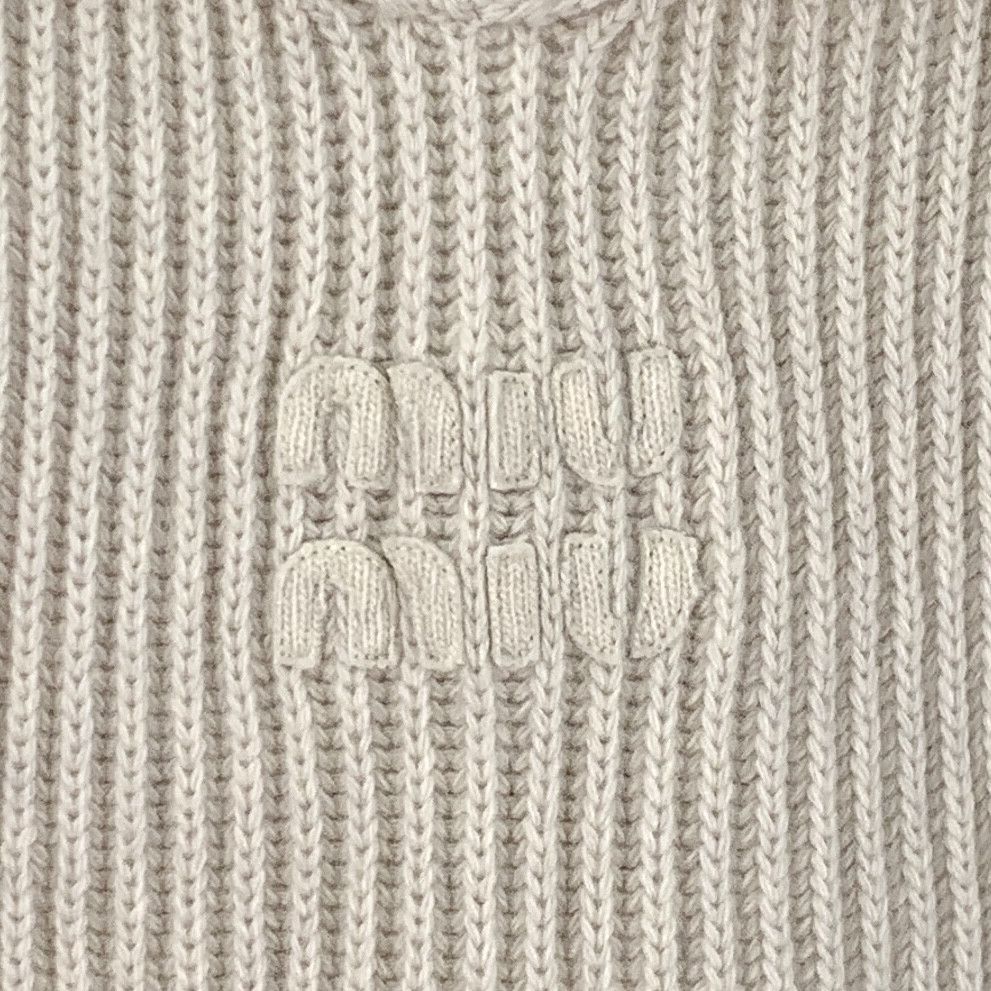 Miu Miu Miu Miu Brown Wool Sailor-Collar Knit Sweater (One Size) Size ONE SIZE - 6 Thumbnail
