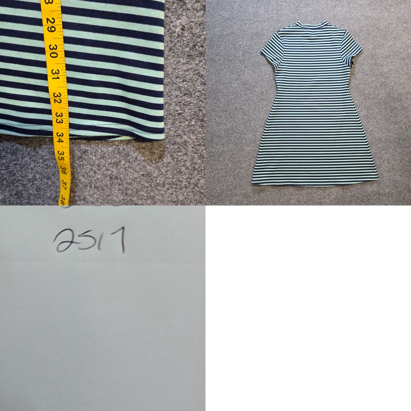 Free People Free People Dress Women Medium Blue Striped A-Line Short Sleeve Casual Stretch 90s Green/Blue Pattern Knit Polyester Dress Length Short Size M / US 6-8 / IT 42-44 - 8 Thumbnail