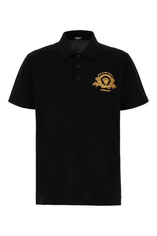 Versace VERSACE Men Polo Shirts 10139061A11305 1B000 BLACK Size US M / EU 48-50 / 2 - 1 Thumbnail