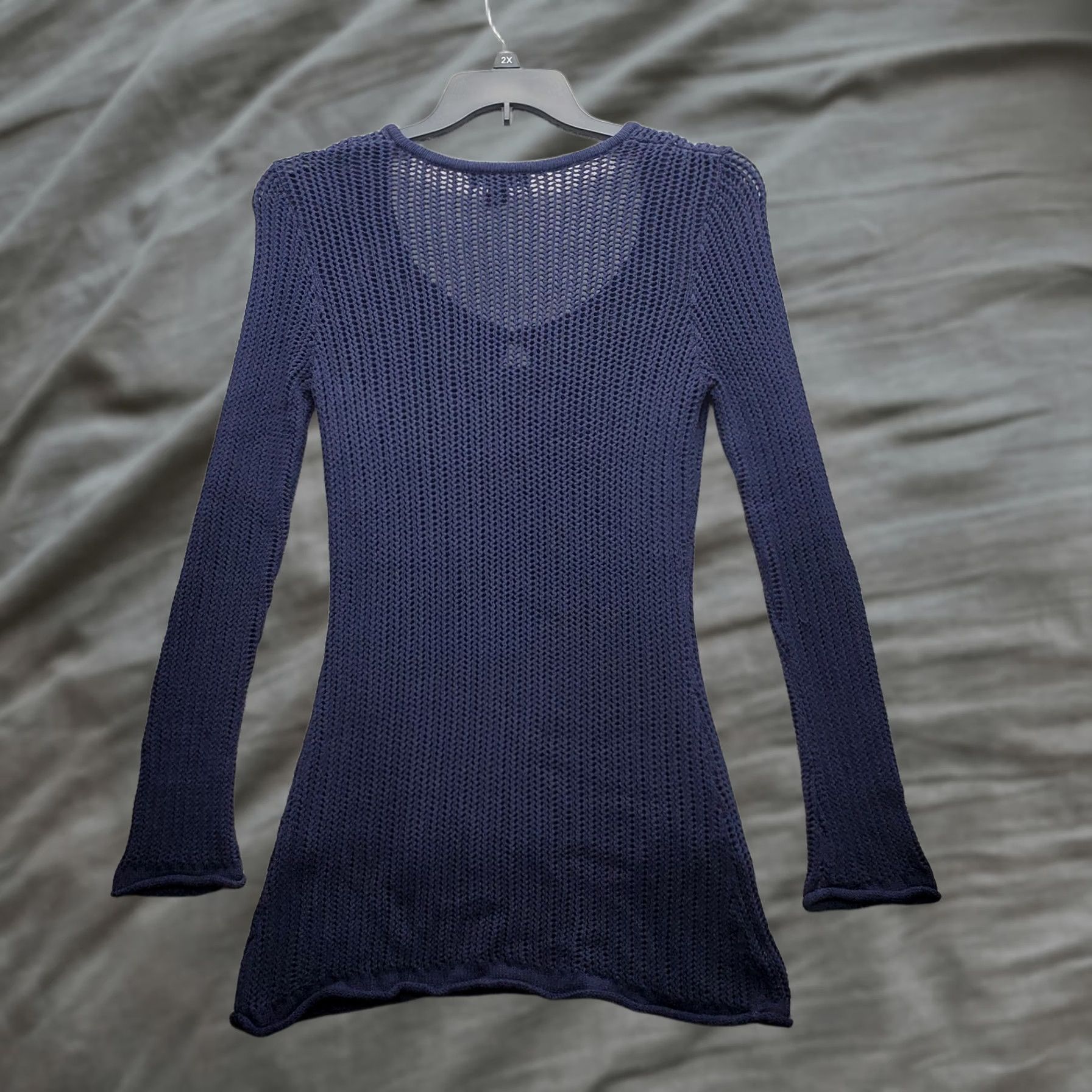 Vintage INC International Concepts Sweater Dress Womens Size M Navy Keyhole Round Neck Size M / US 6-8 / IT 42-44 - 1 Thumbnail