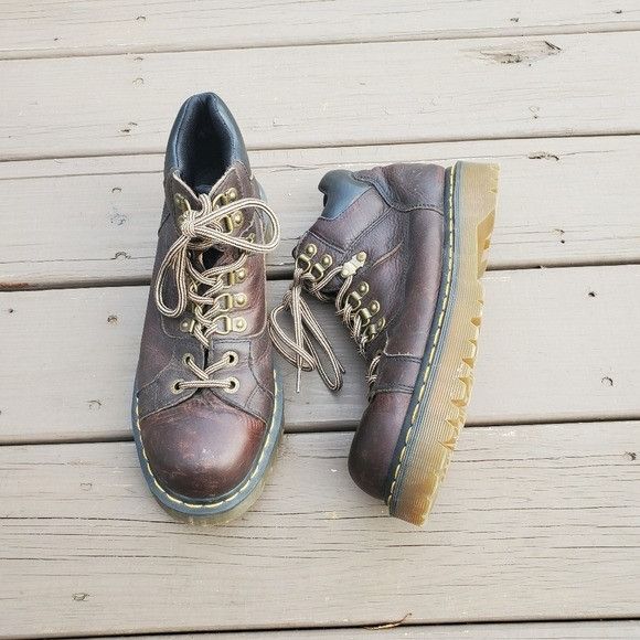 Dr. Martens Vintage Y2K Dr Martens 11303 Brown Leather Lace-up Boots Size US 11 / EU 44 - 9 Thumbnail