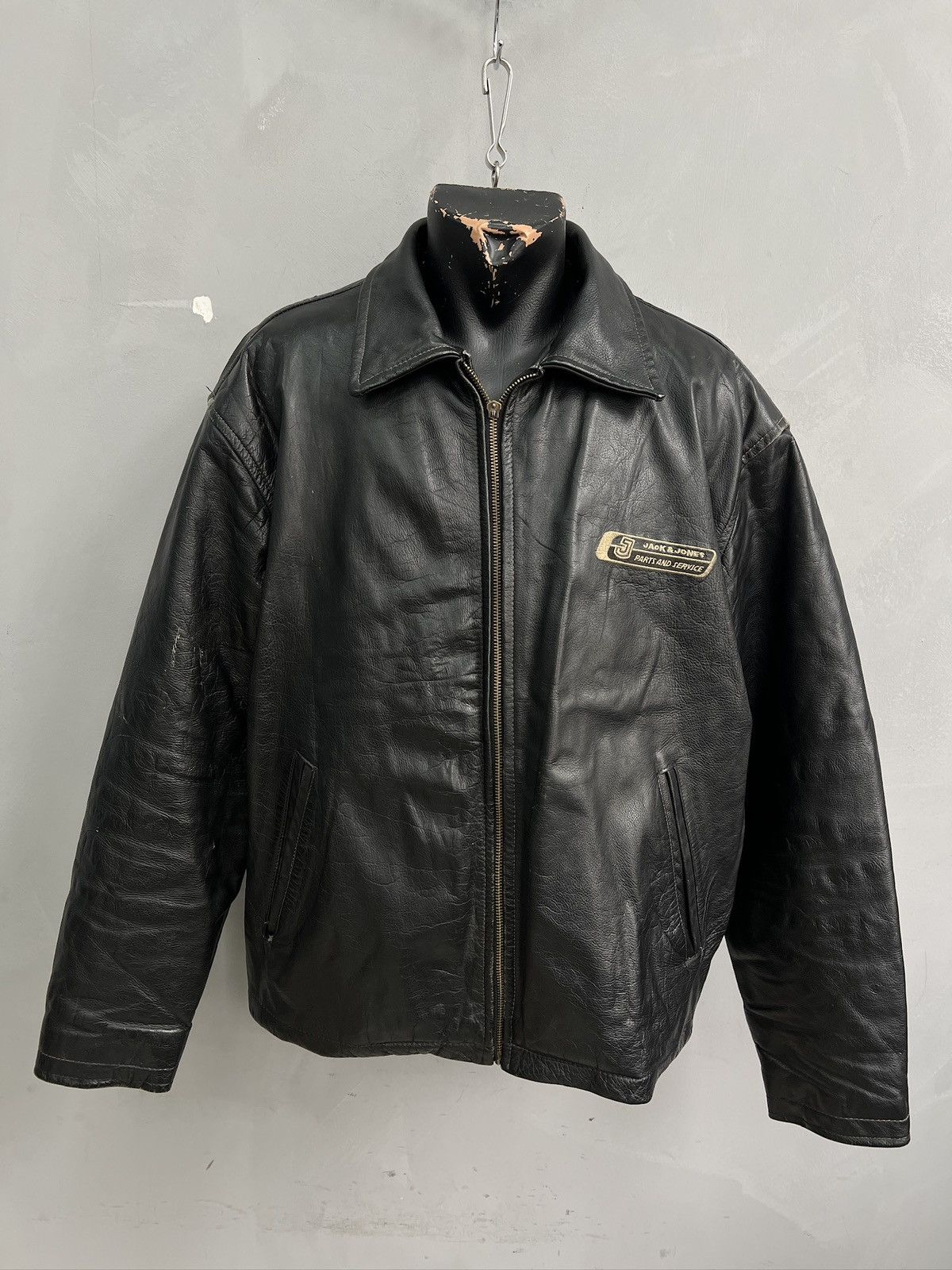 Jack & Jones Avant Garde retro schott style leather 90s jacket y2k Size US XL / EU 56 / 4 - 1 Thumbnail