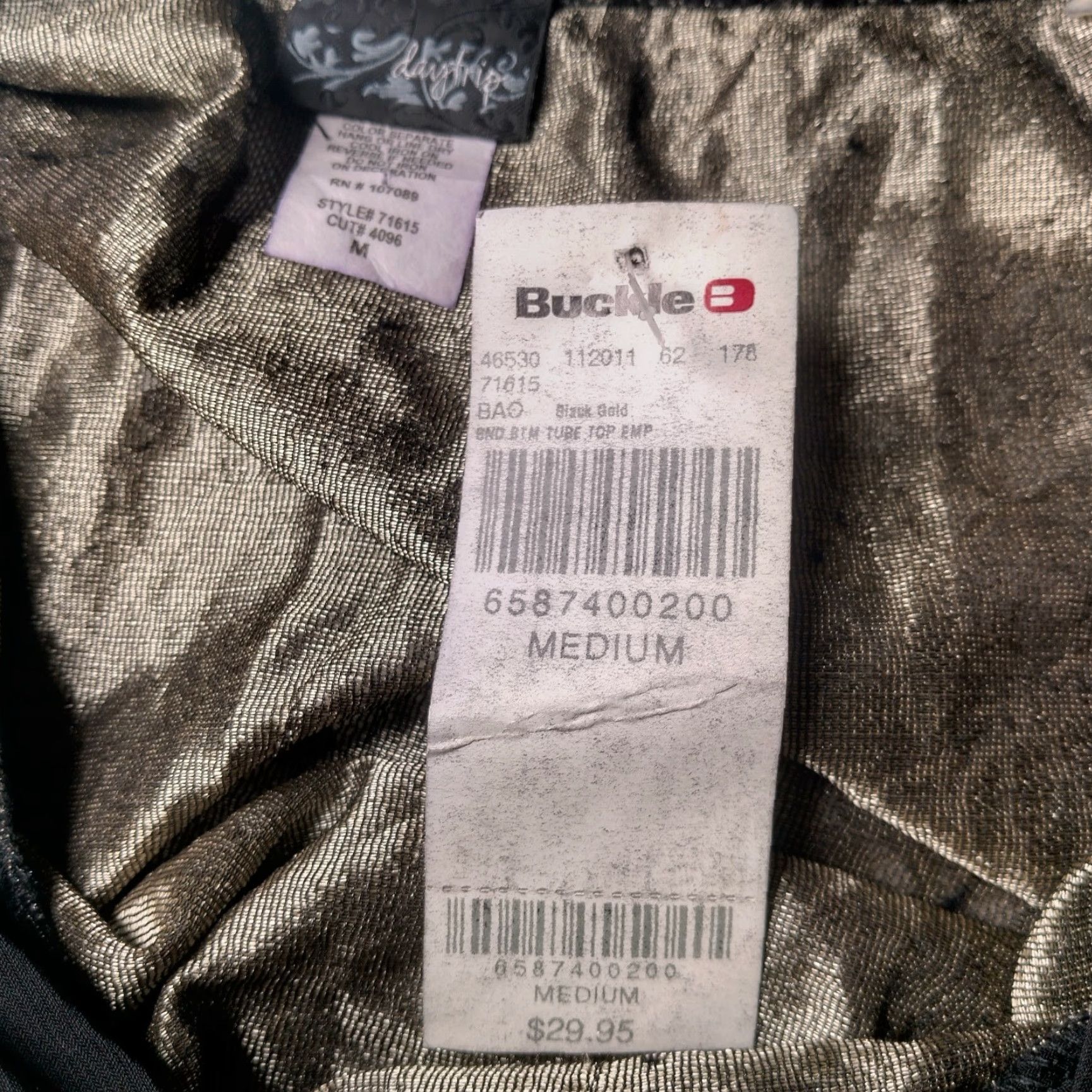 Vintage Vintage Daytrip Shirt Women's Tube Top Strapless Lace Beaded NOS Y2K Floral Sheer Black Panty? Size M / US 6-8 / IT 42-44 - 4 Thumbnail