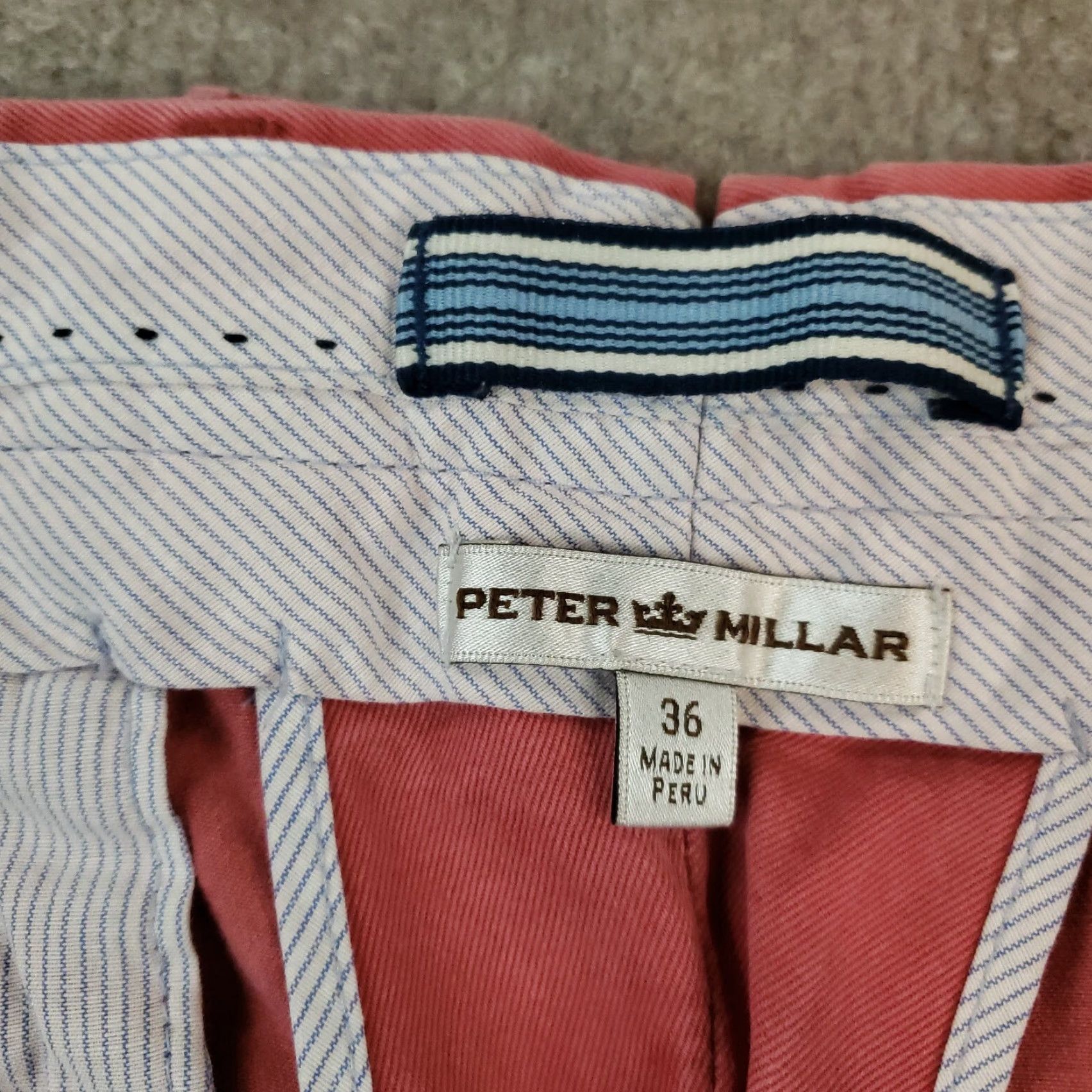 Peter Millar Peter Millar Pants Mens 34x28 Pink Chino Flat Front Straight Leg Golf Casual Mens Size US 34 / EU 50 - 7 Thumbnail
